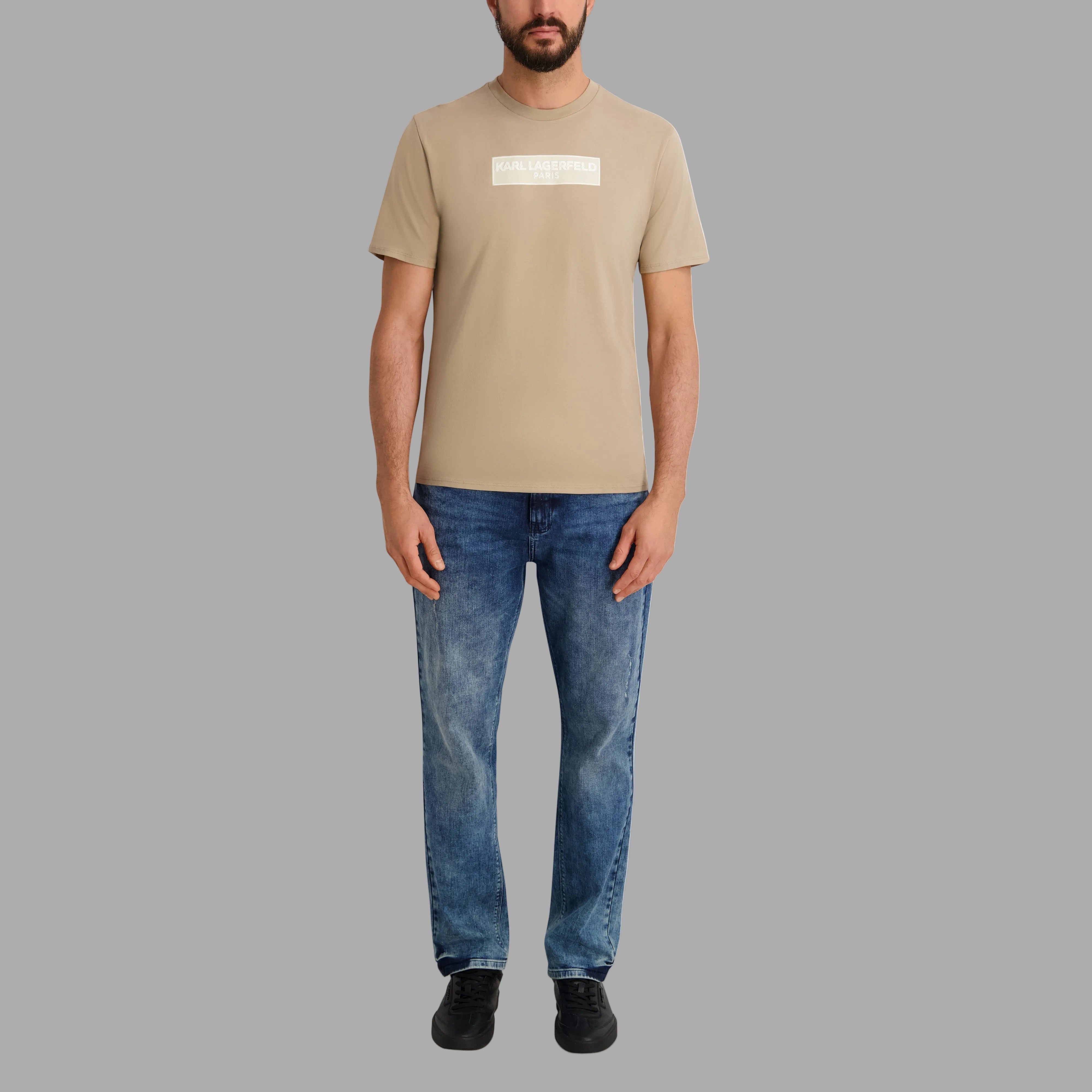 RUBBERIZED TEXTURED KARL LAGERFELD TEE VIEW 4 | Men's Clothing