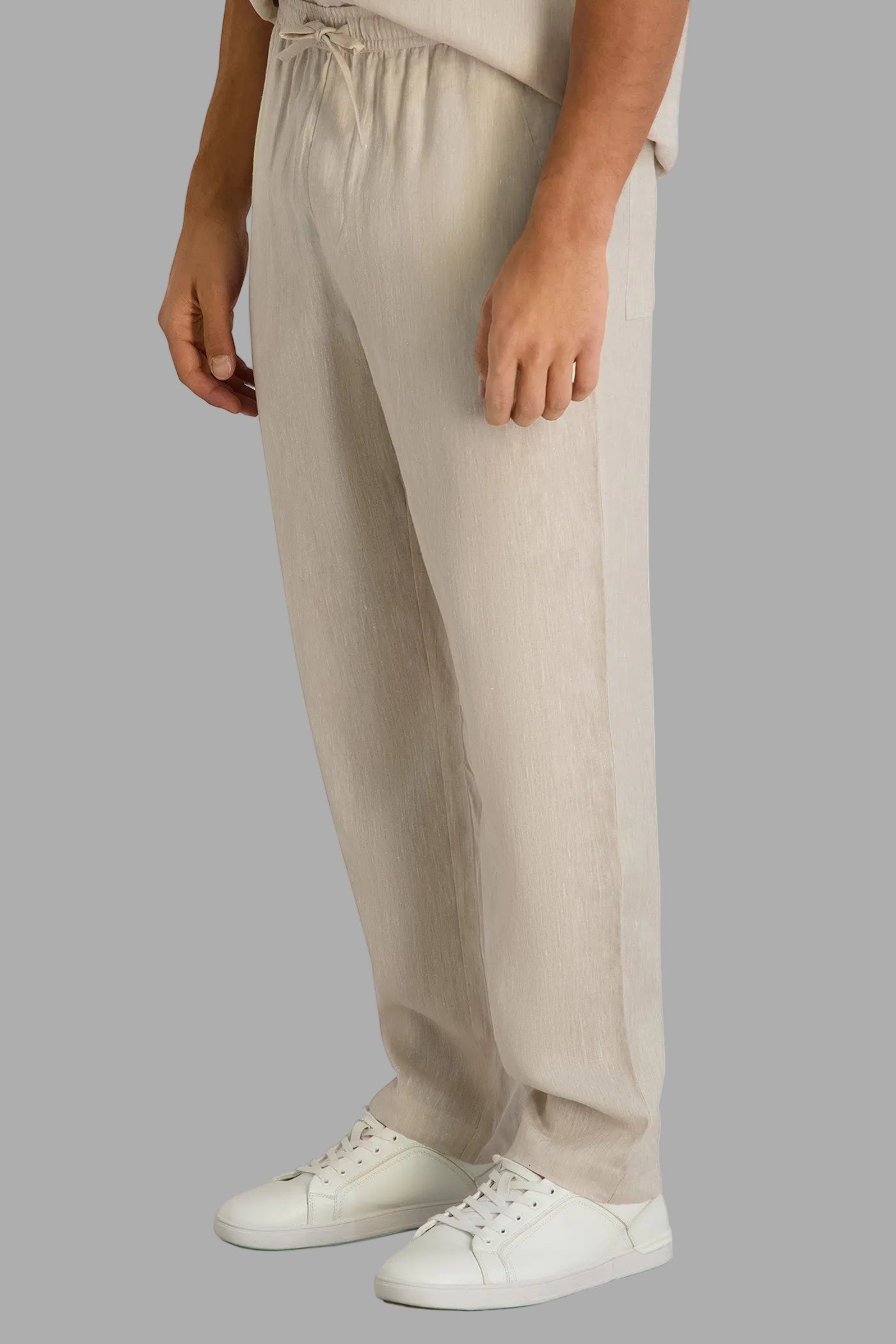 LINEN COTTON DRAWSTRING PANT VIEW 4 | Men's Clothing