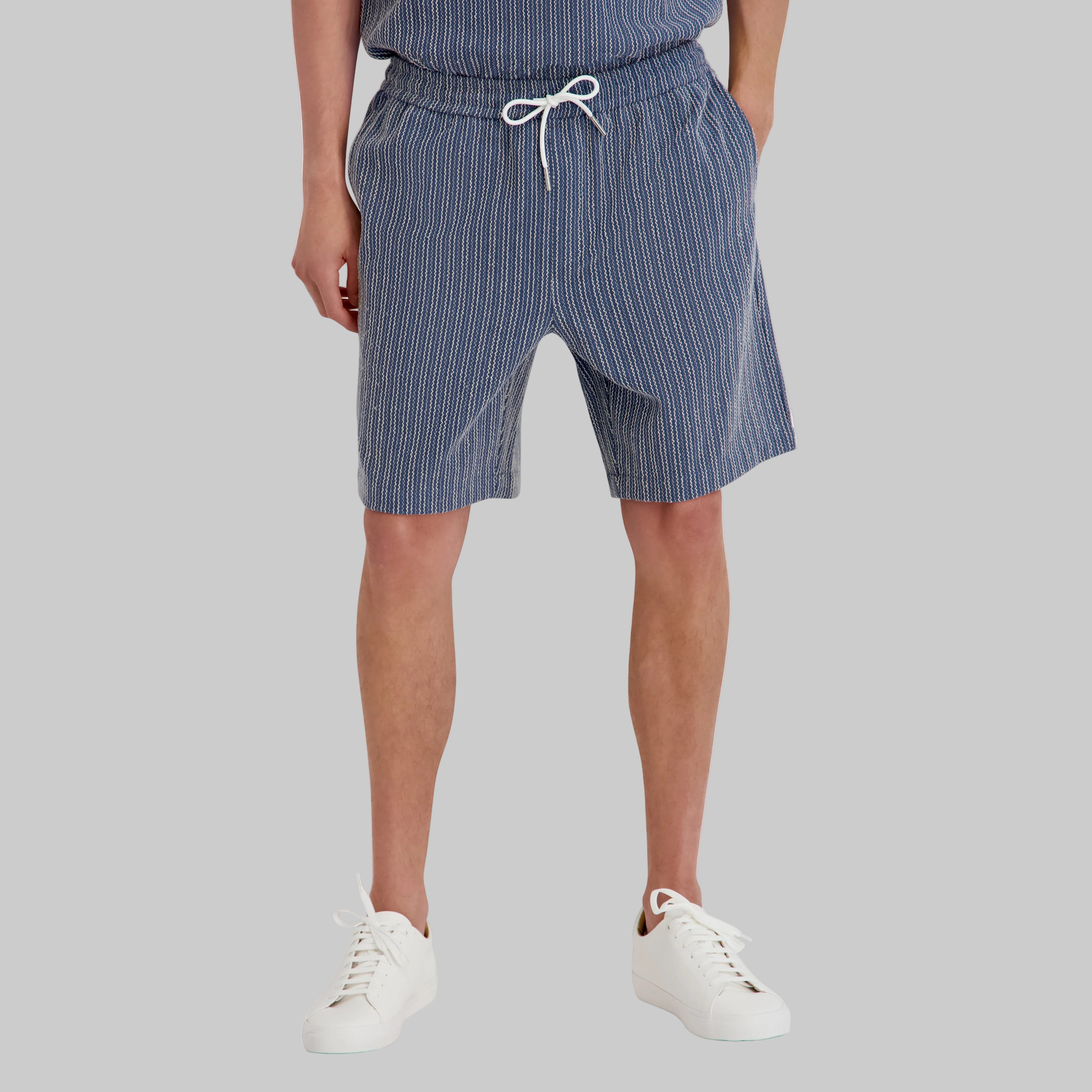 TEXTURE STRIPED DRAWSTRING SHORT View 1 | Men's Matching Sets Shop