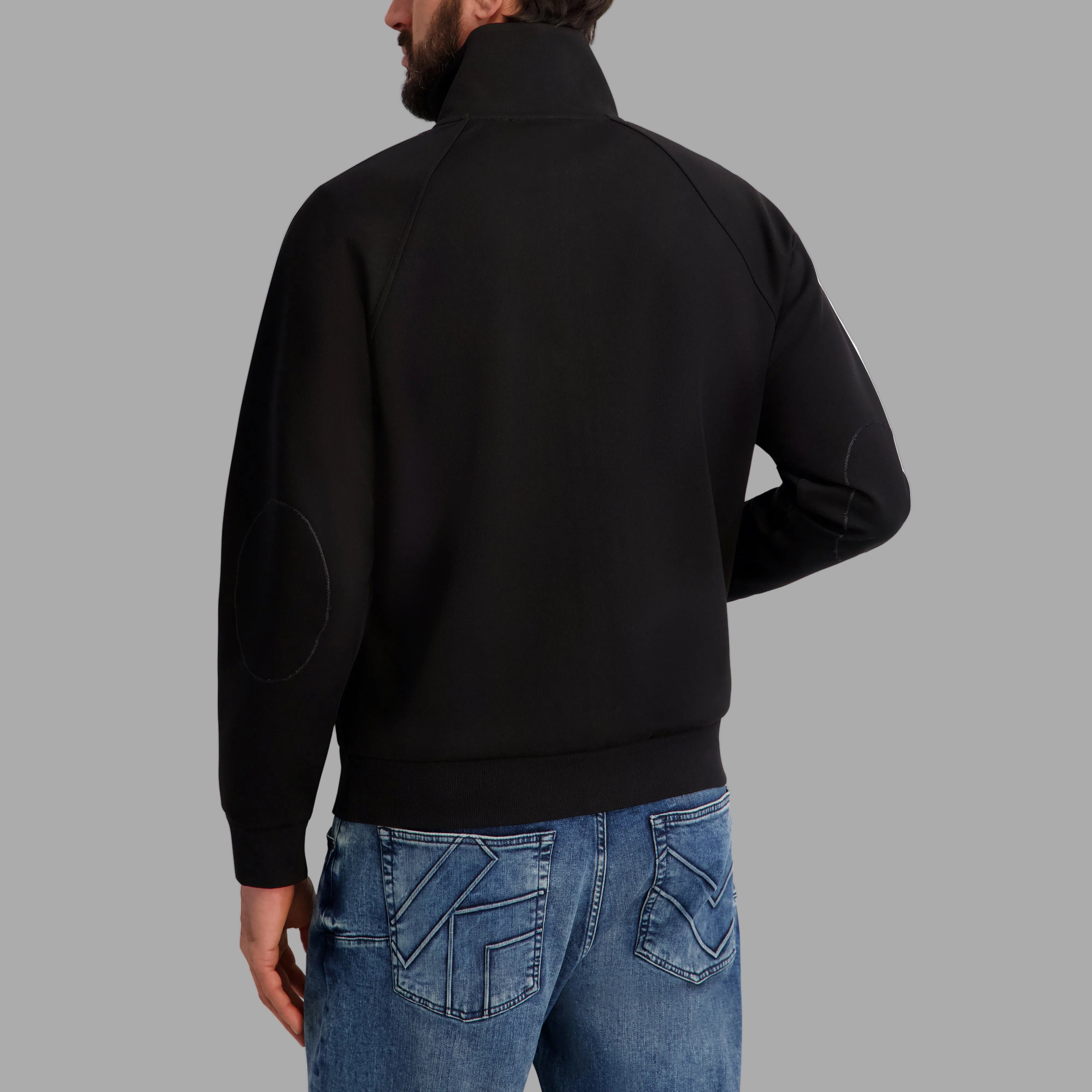 PONTE TRACK JACKET WITH LEATHER LOGO PATCH View 2 | Men's Clothing