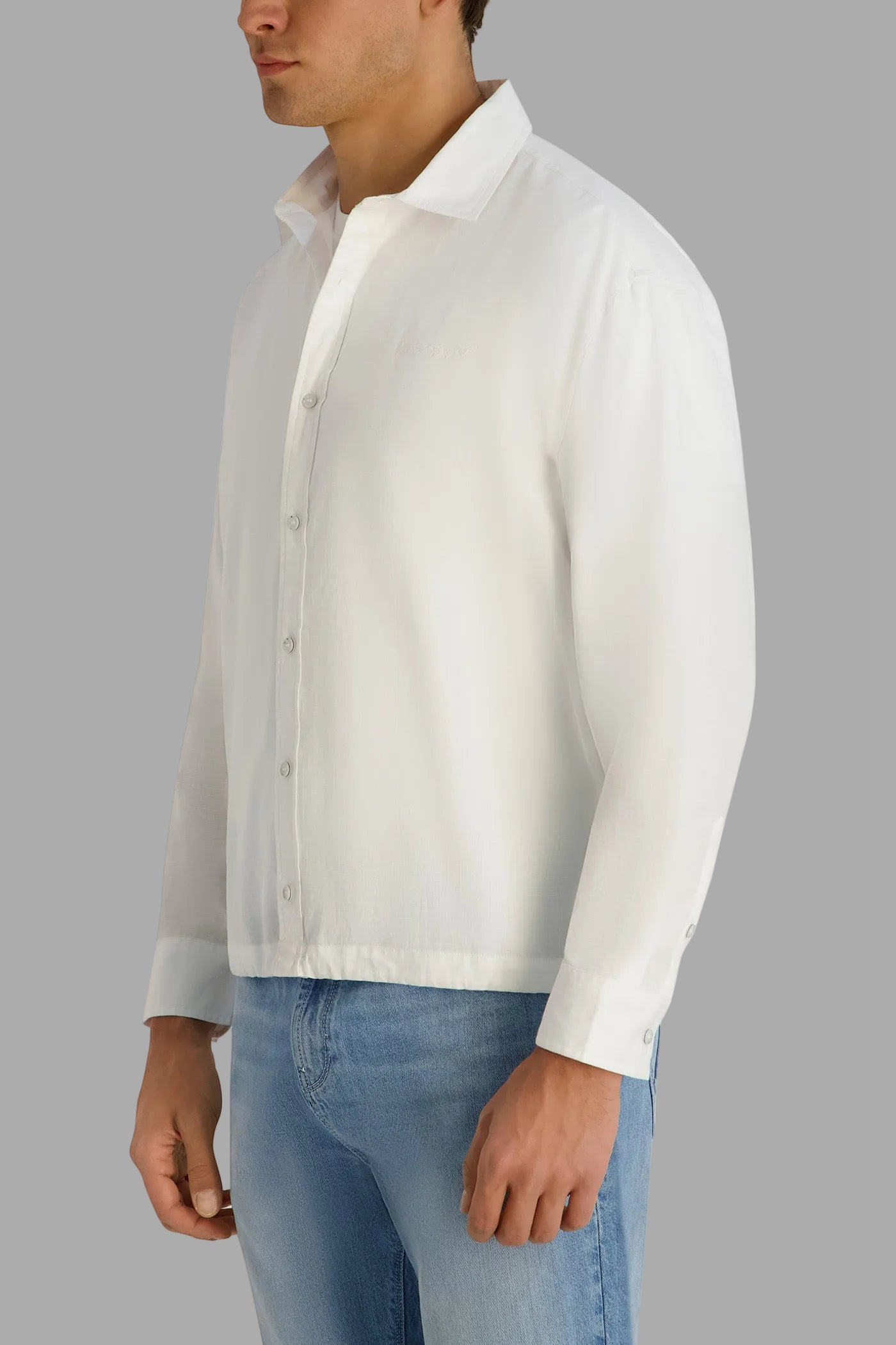 BUNGEE HEM WOVEN SHIRT VIEW 3 | Men's Clothing