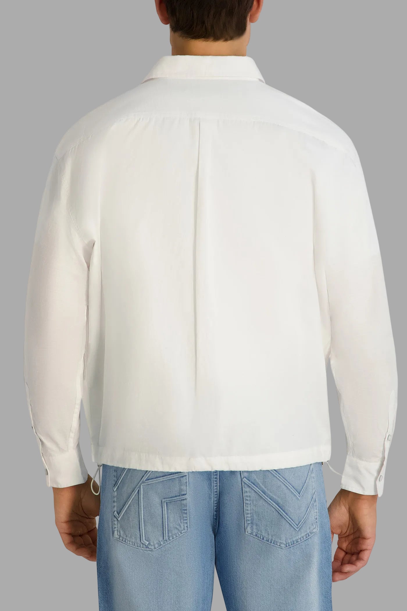 Bungee Hem Woven Shirt | Sweaters & Shirts | Karl Lagerfeld Paris
