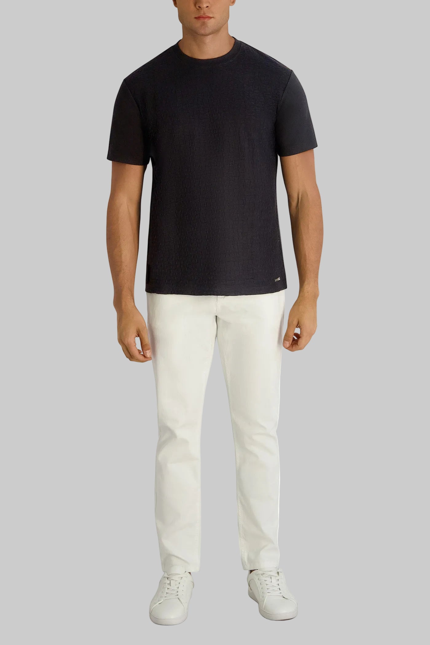 Short Sleeve Textured Knit Top | Tees & Polos | Karl Lagerfeld Paris