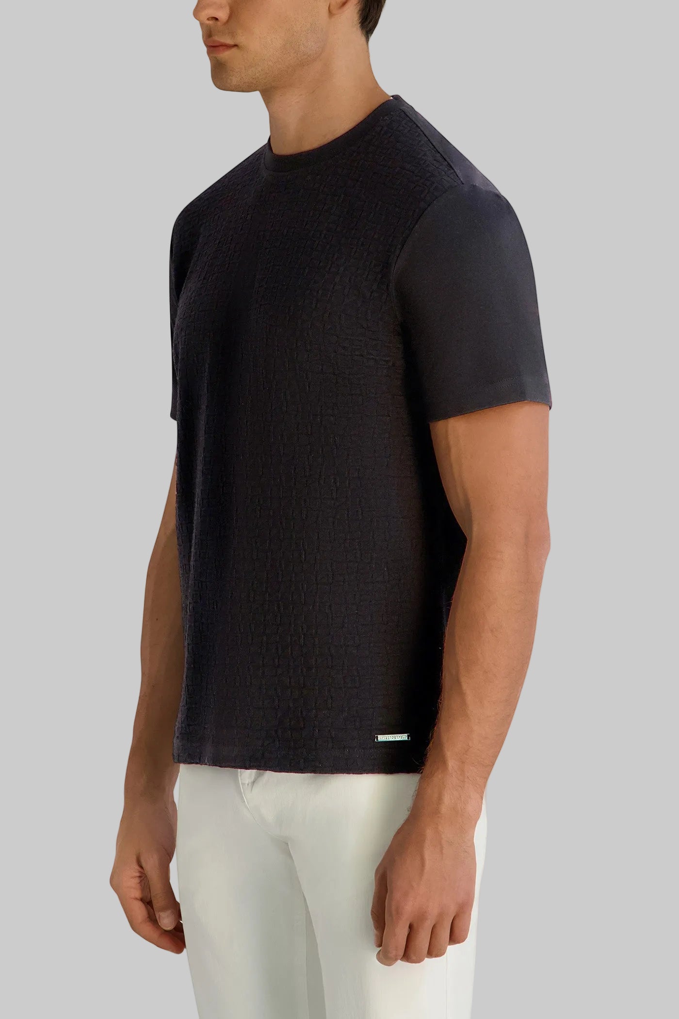 SHORT SLEEVE TEXTURED KNIT TOP VIEW 3 | Men's Clothing