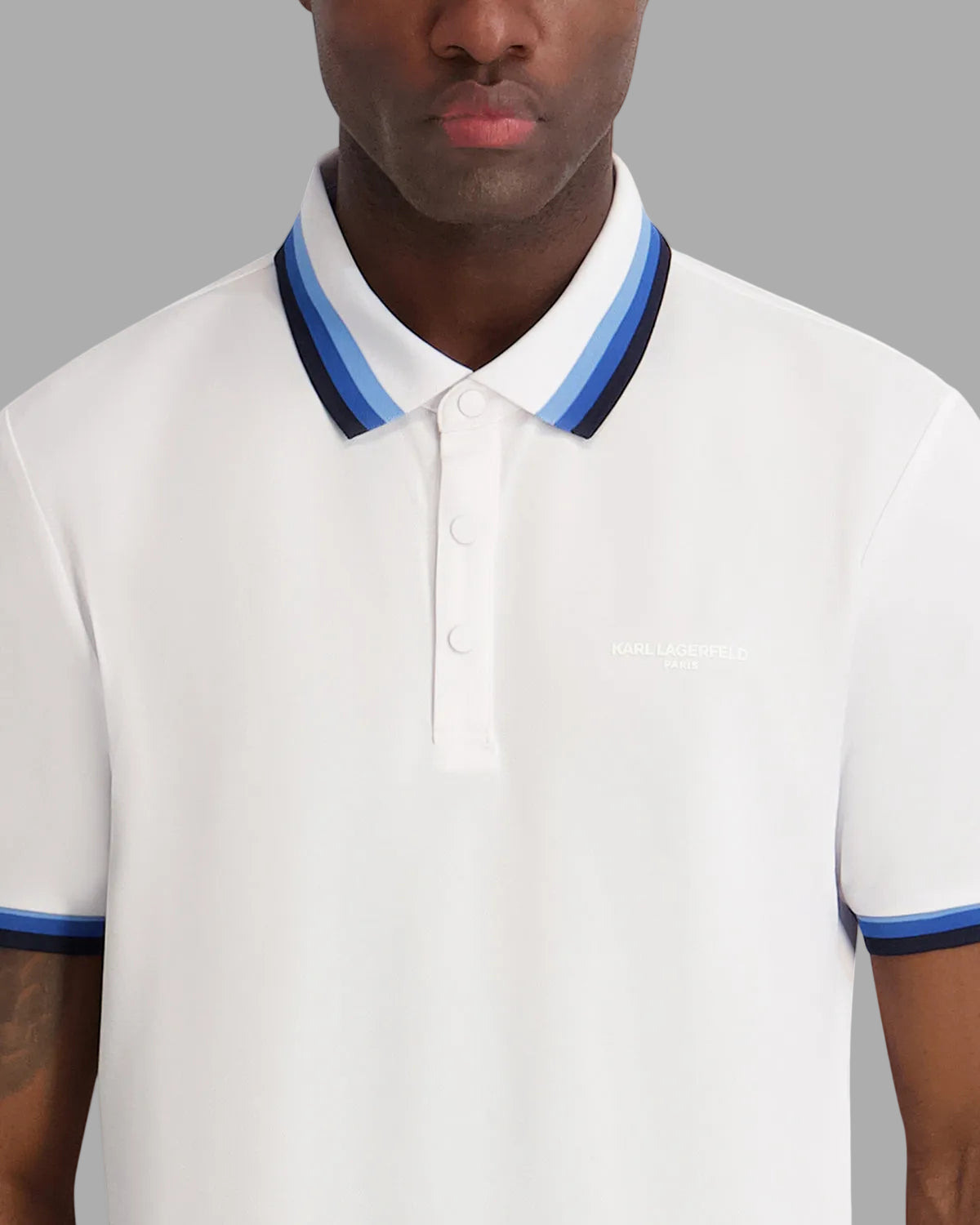 PERFORMANCE POLO WITH OMBRE COLLAR VIEW 4 | Men's Clothing