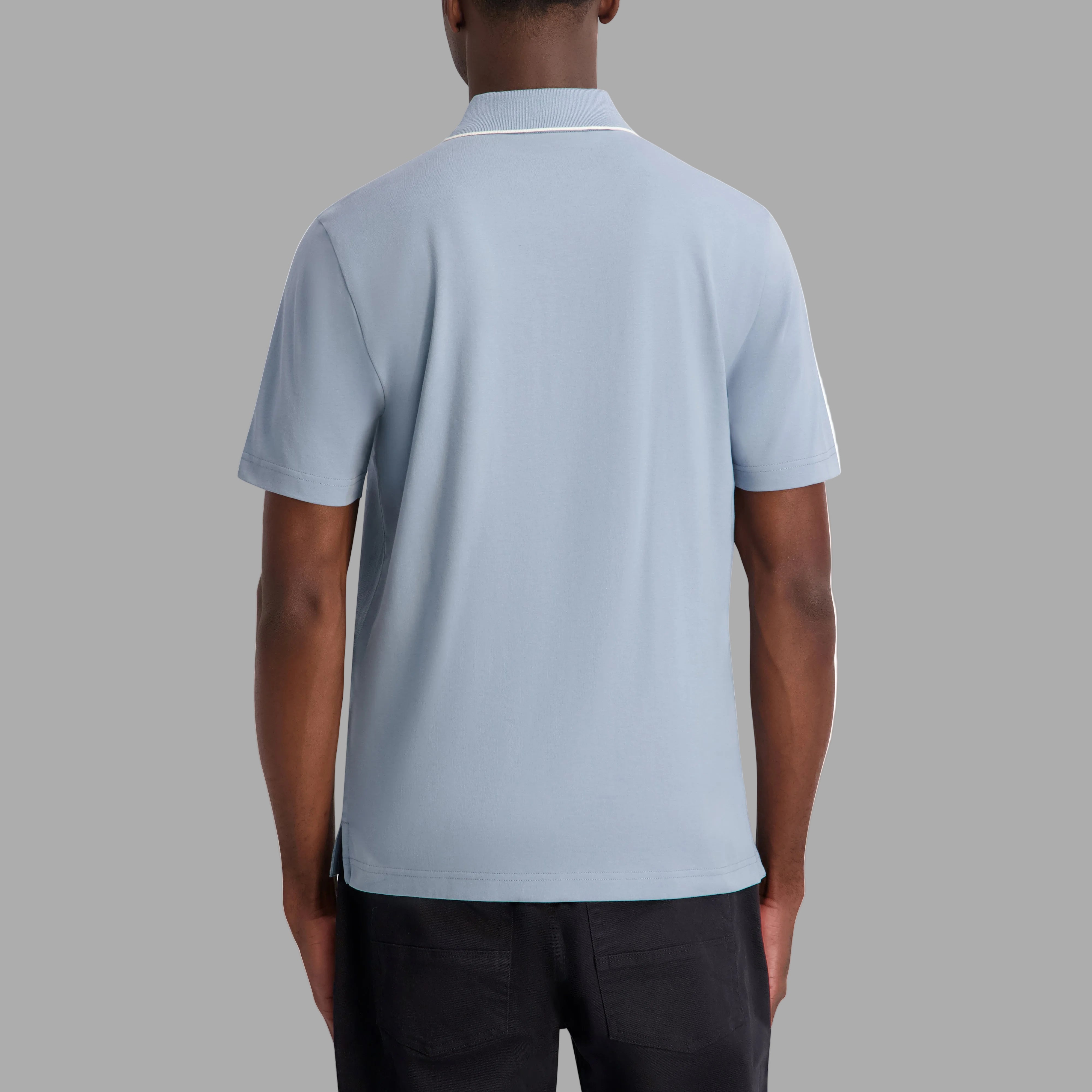 Quarter Zip Textured Polo With Contrast Tipping | Tees & Polos
