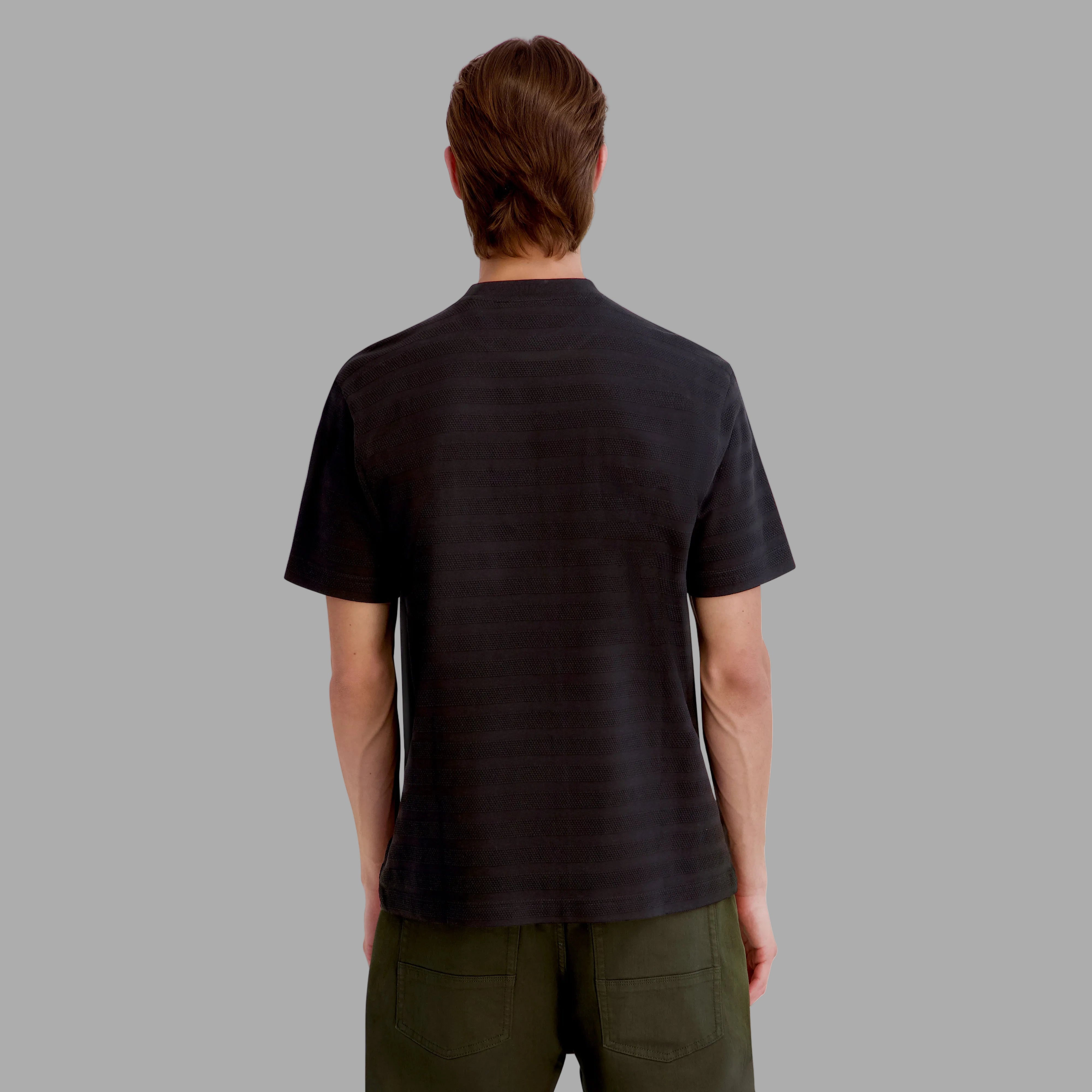 TONAL STRIPED LOGO PATCH TEE View 2 | Men's Tees & Polos