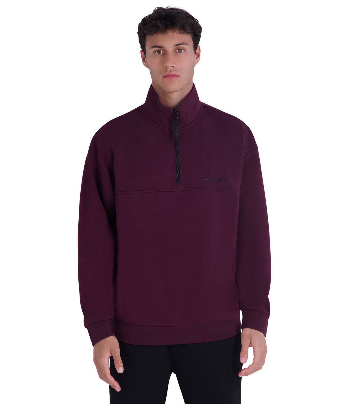 FLEECE LOGO 1/4-ZIP SWEATER VIEW 1