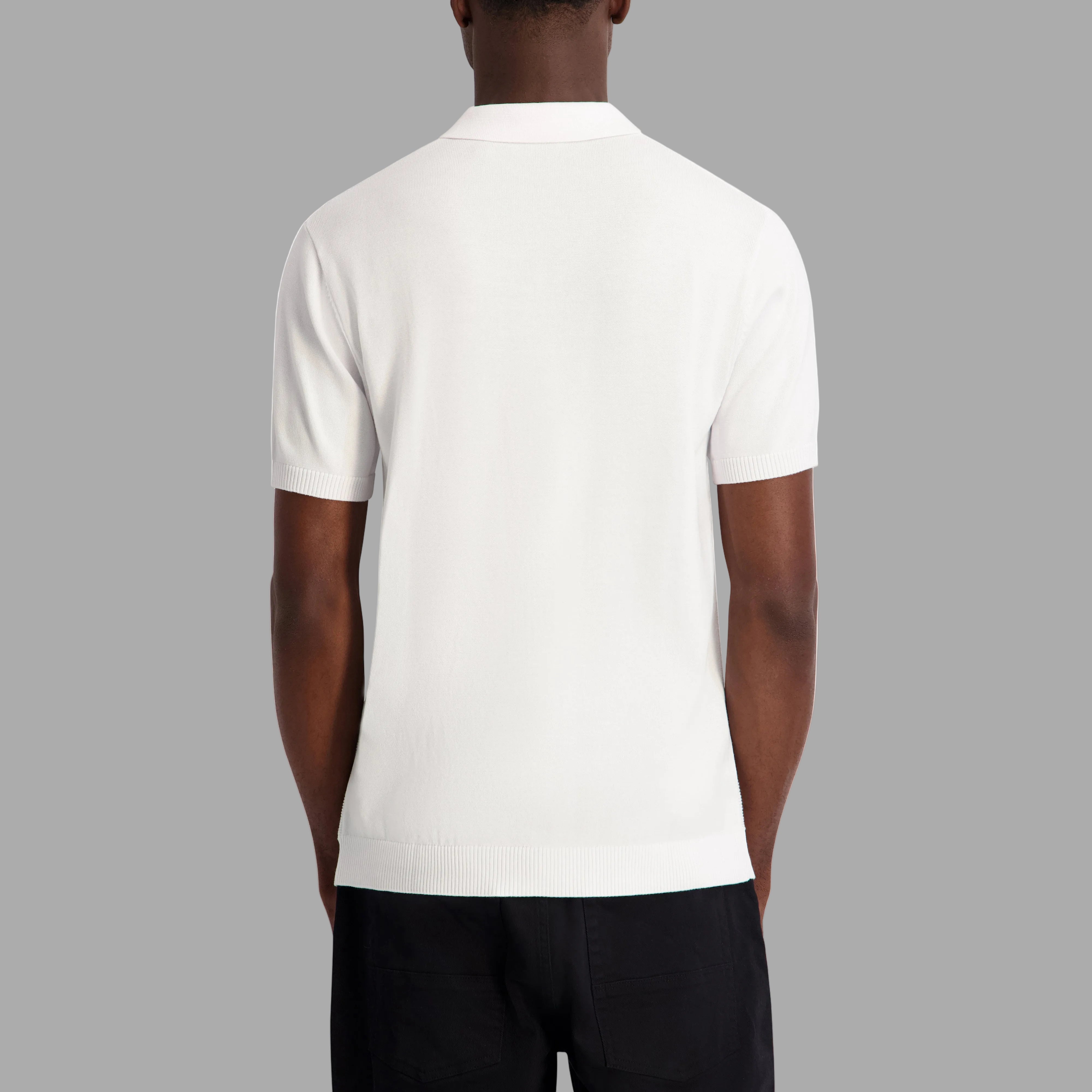 VERTICAL STRIPE TEXTURED JOHNNY COLLAR POLO View 2 | Men's Clothing