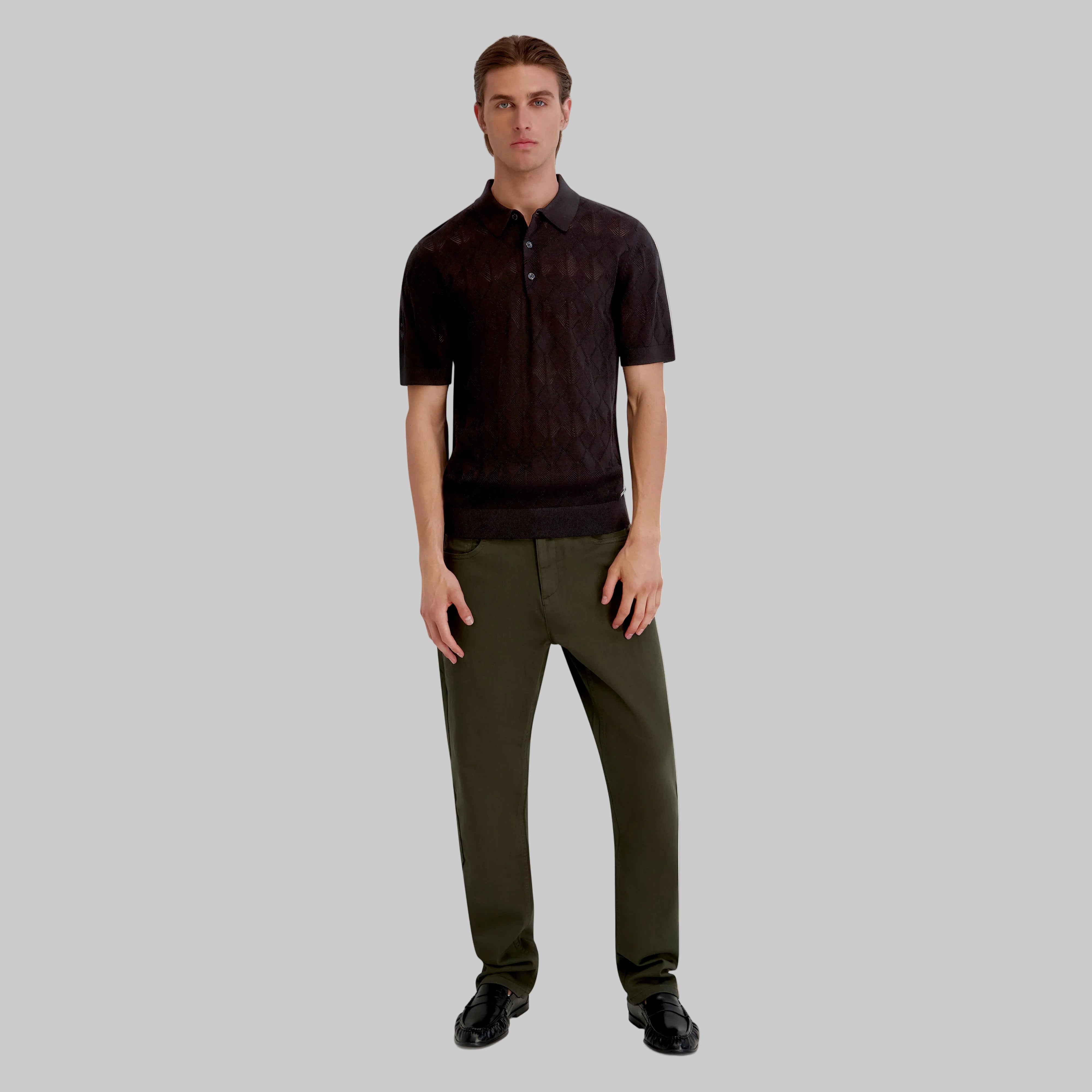 DIAMOND KNIT POLO VIEW 4 | Men's Clothing