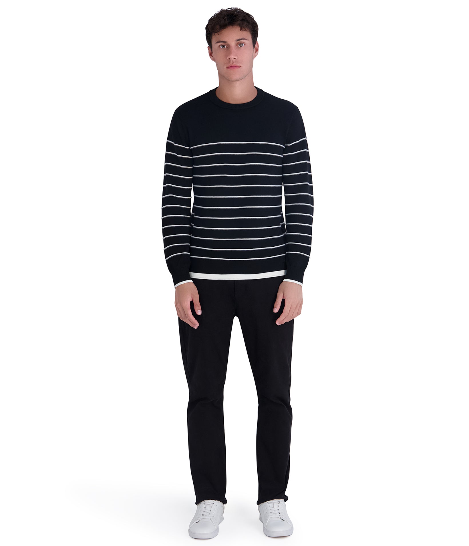 LONG SLEEVE STRIPE SWEATER VIEW 4