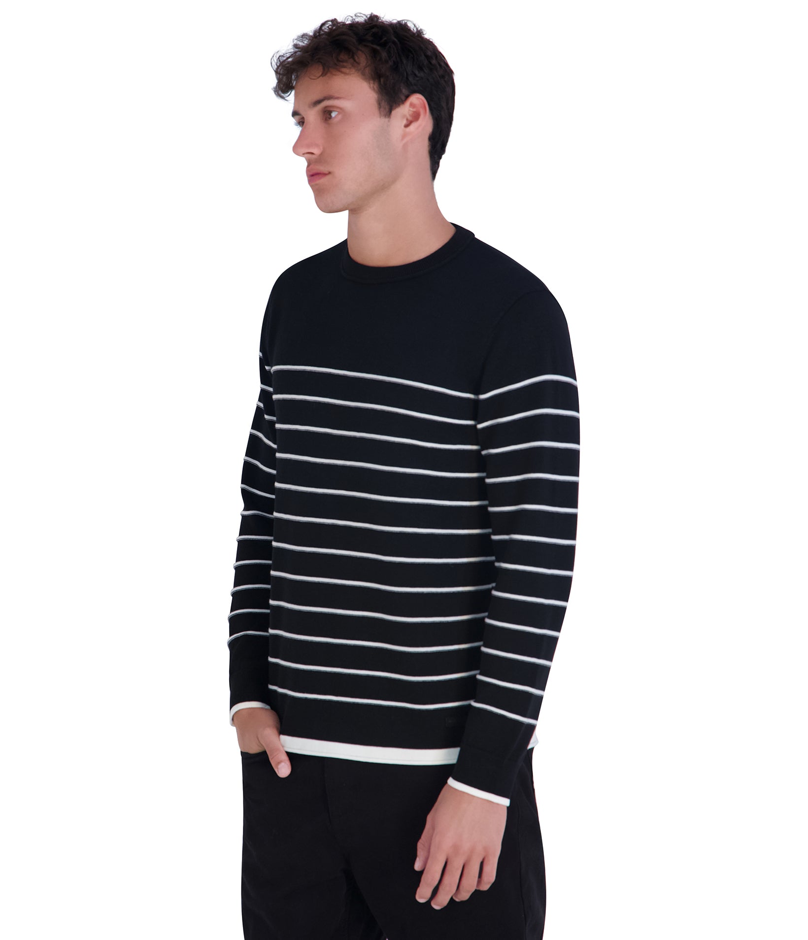 LONG SLEEVE STRIPE SWEATER VIEW 3