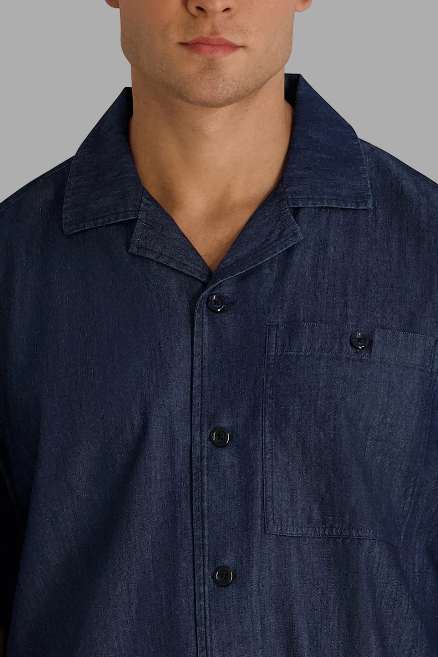 DENIM CAMP COLLAR SHIRT VIEW 5 | Men's Sweaters & Shirts