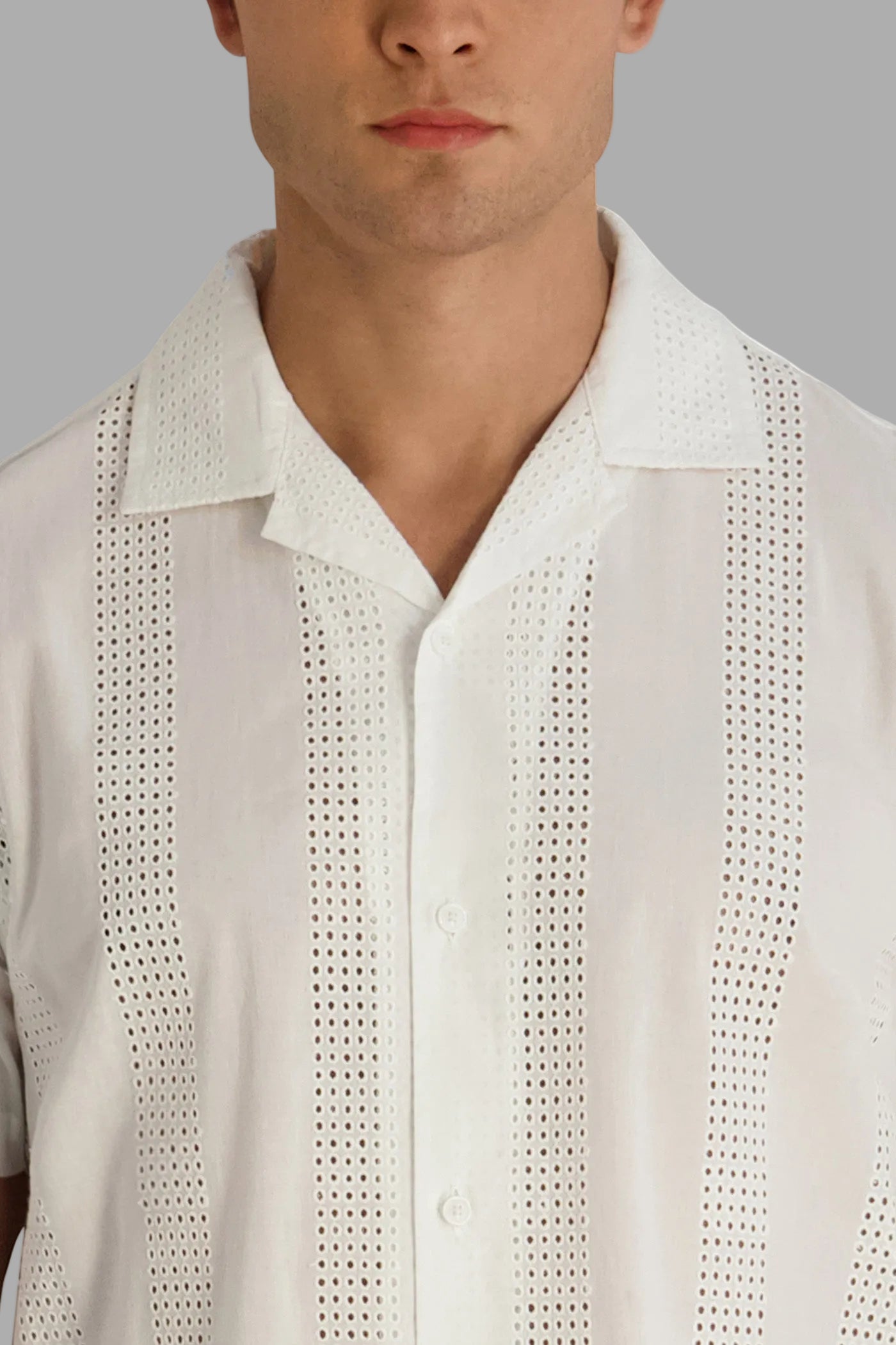 EYELET CAMP COLLAR SHIRT VIEW 5 | Men's Clothing
