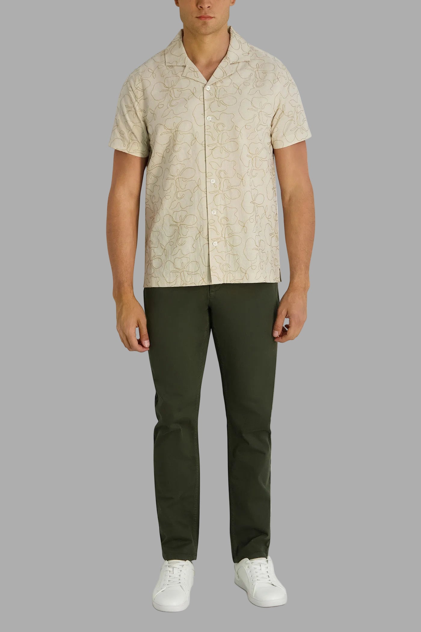 EMBROIDERED FLORAL CAMP COLLAR SHIRT VIEW 4 | Men's Clothing