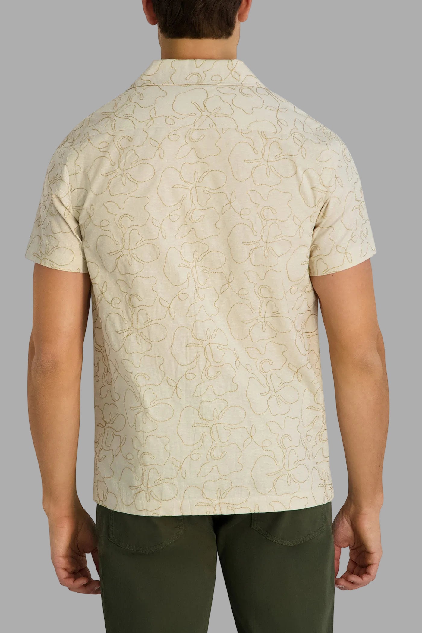 EMBROIDERED FLORAL CAMP COLLAR SHIRT View 2 | Men's Clothing