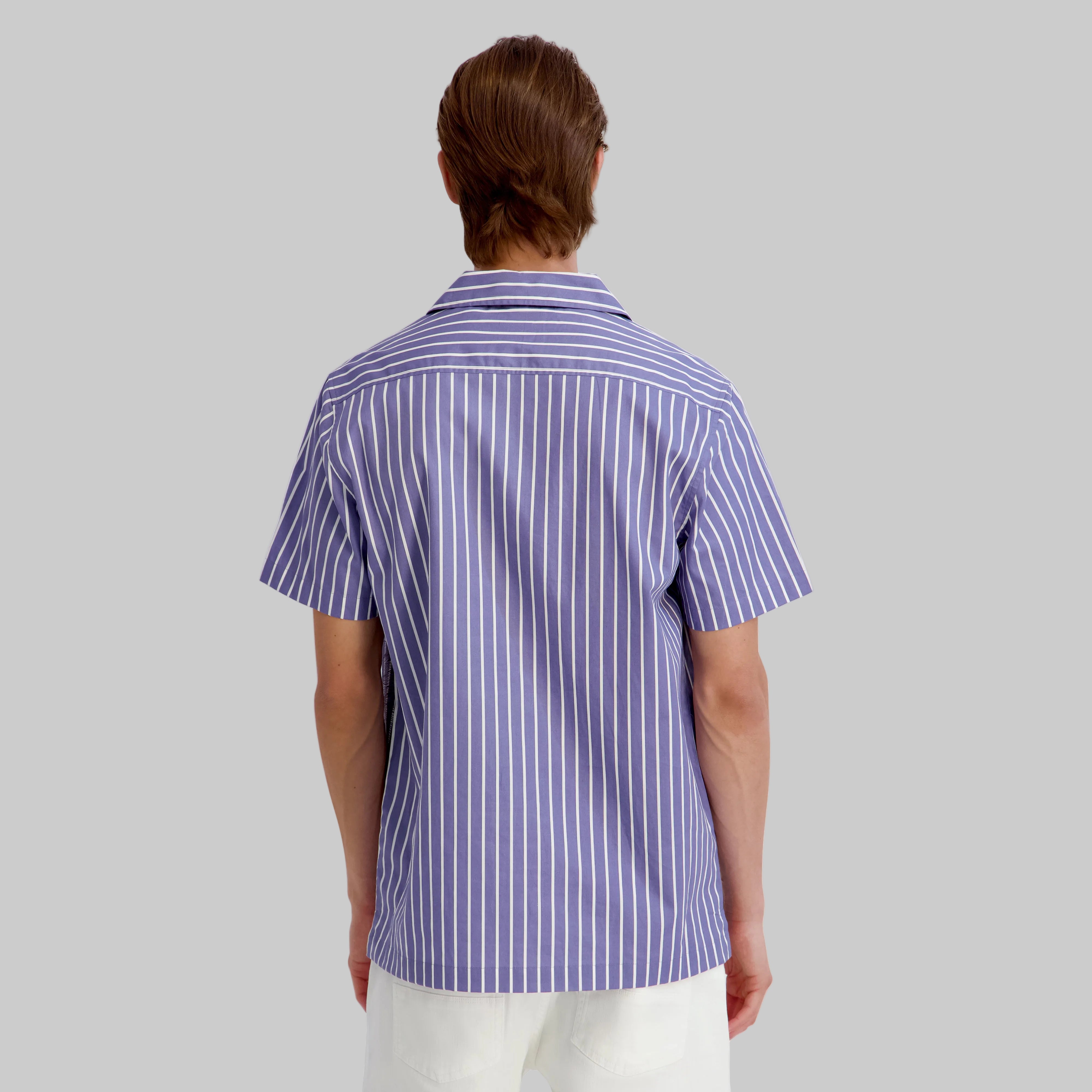 PRINTED FLORAL STRIPED CAMP SHIRT View 2 | Men's Clothing