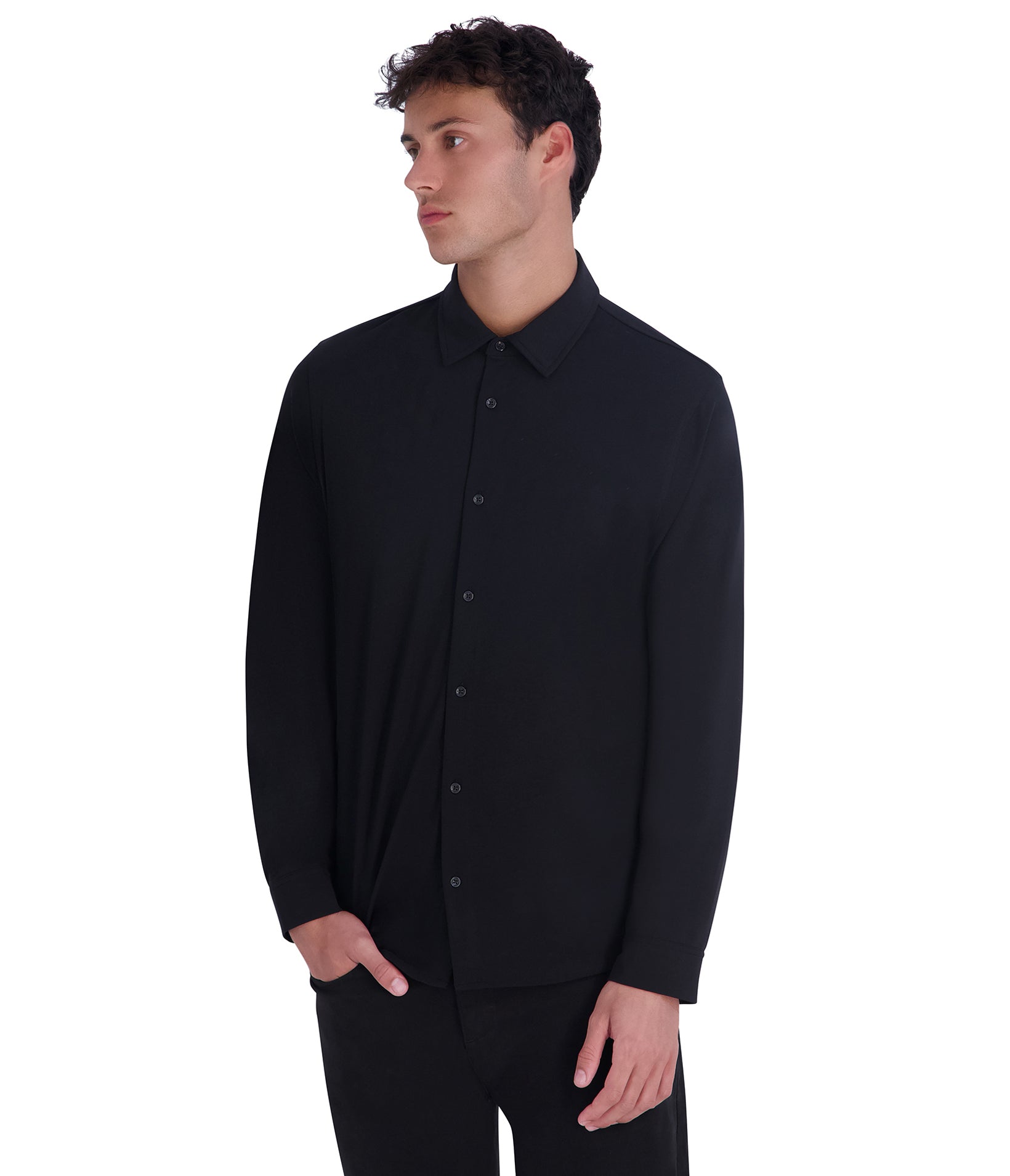 LONG SLEEVE KNIT BUTTON DOWN VIEW 3