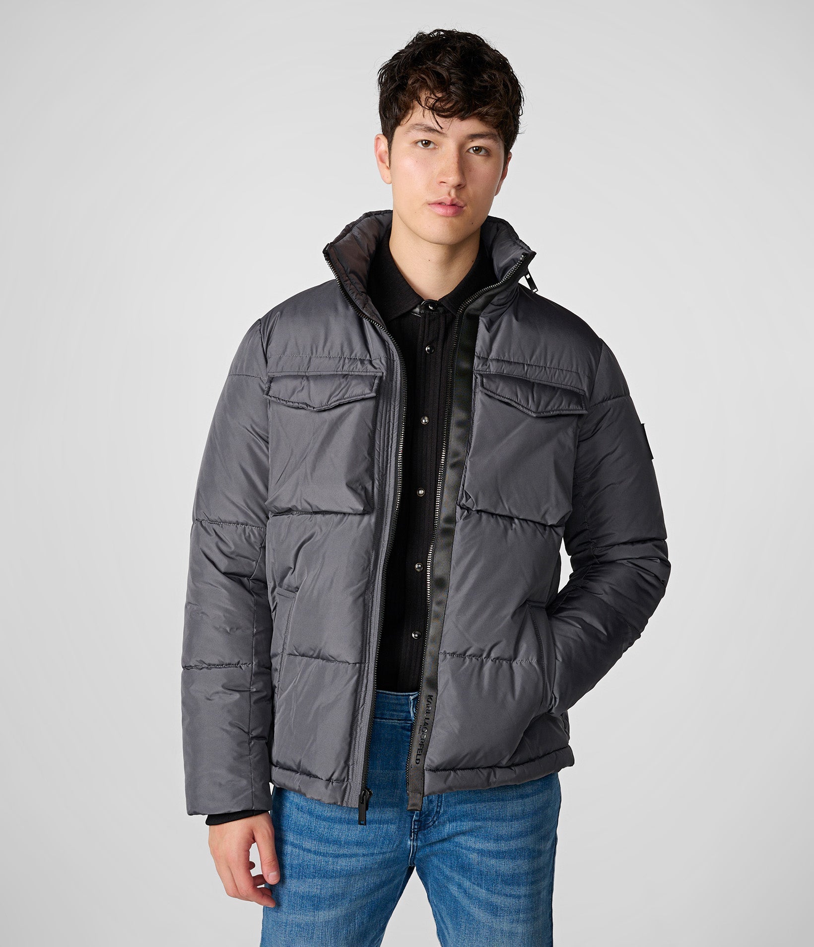 HIDDEN HOOD FAUX DOWN JACKET | Karl Lagerfeld Paris