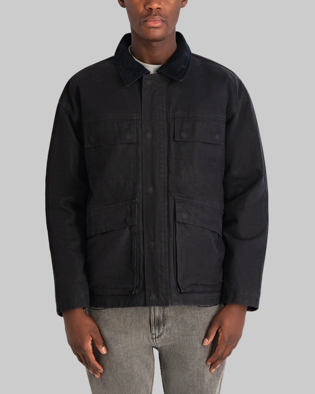 Waxed Cotton Field Jacket With Corduroy Collar | Jackets & Blazers