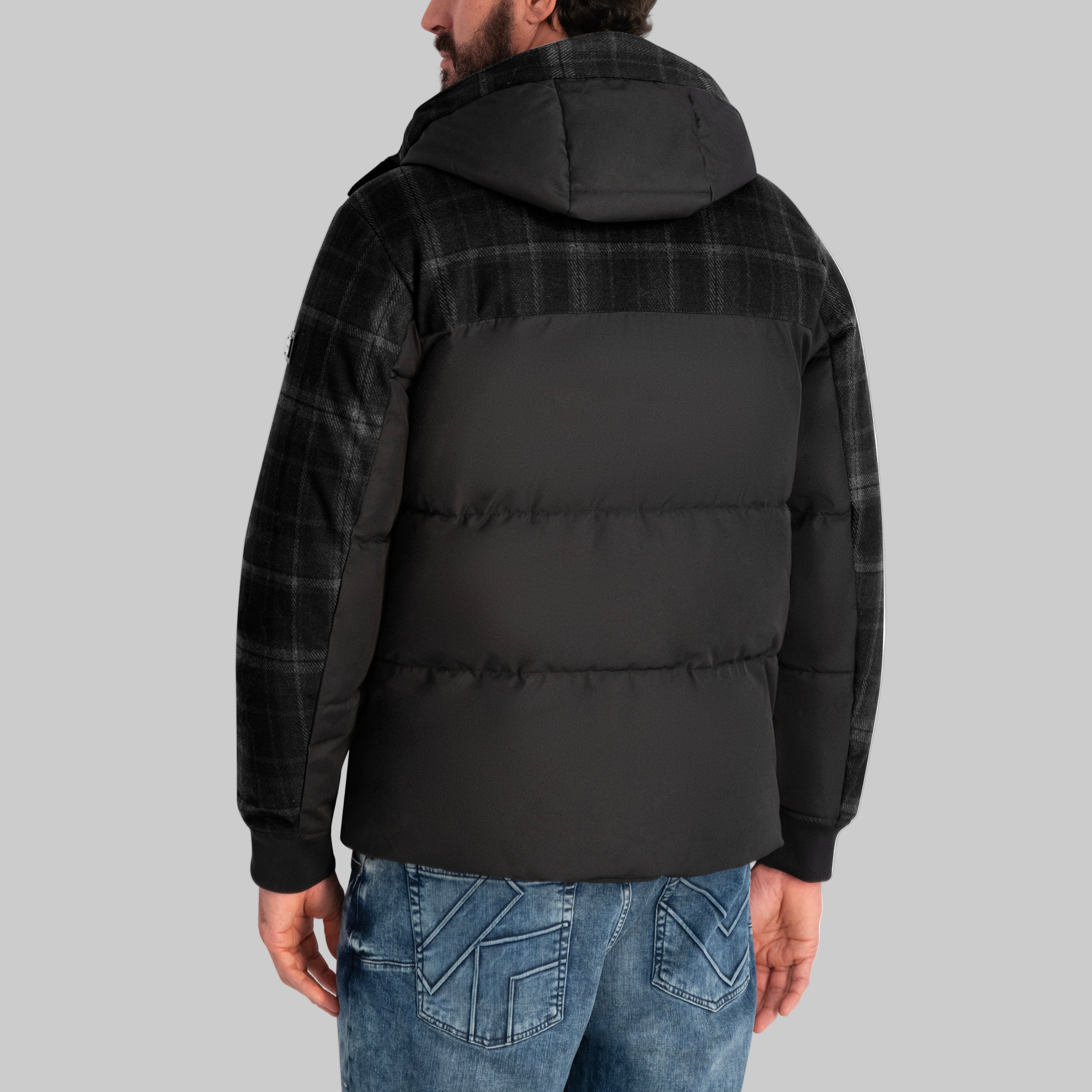 MIXED MEDIA HOODED PUFFER View 2 | MEN'S FALL COLLECTION