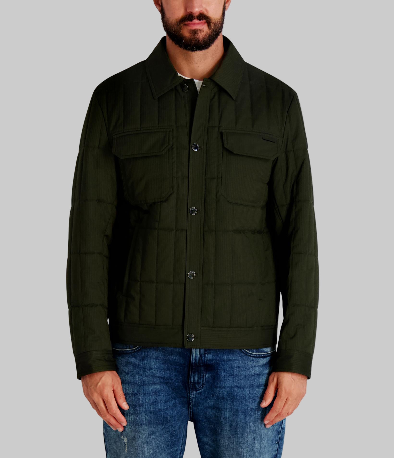 Banded Collar Diamond Quilt Zip Front Jacket | Jackets & Blazers