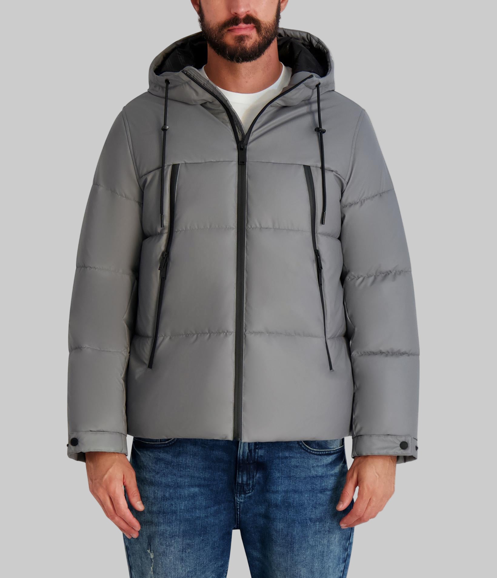MID WEIGHT HOODED PUFFER WITH POCKETS View 1 | MEN'S FALL COLLECTION