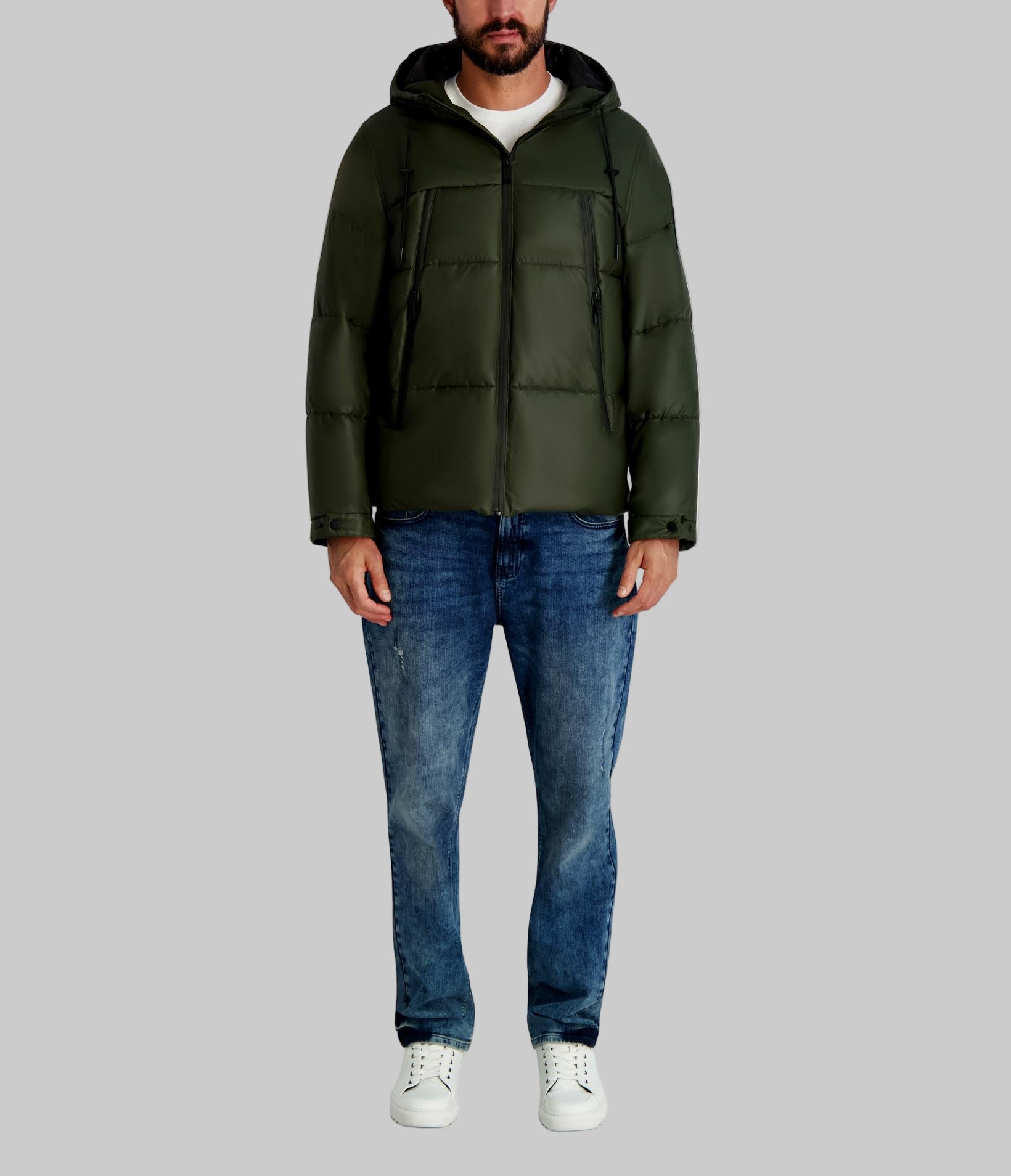 MID WEIGHT HOODED PUFFER WITH POCKETS VIEW 5 | Men's Coats & Jackets
