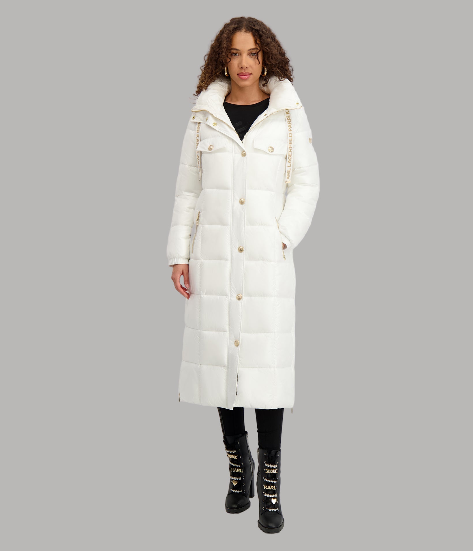 MAXI PUFFER WITH KL BUTTONS VIEW 4
