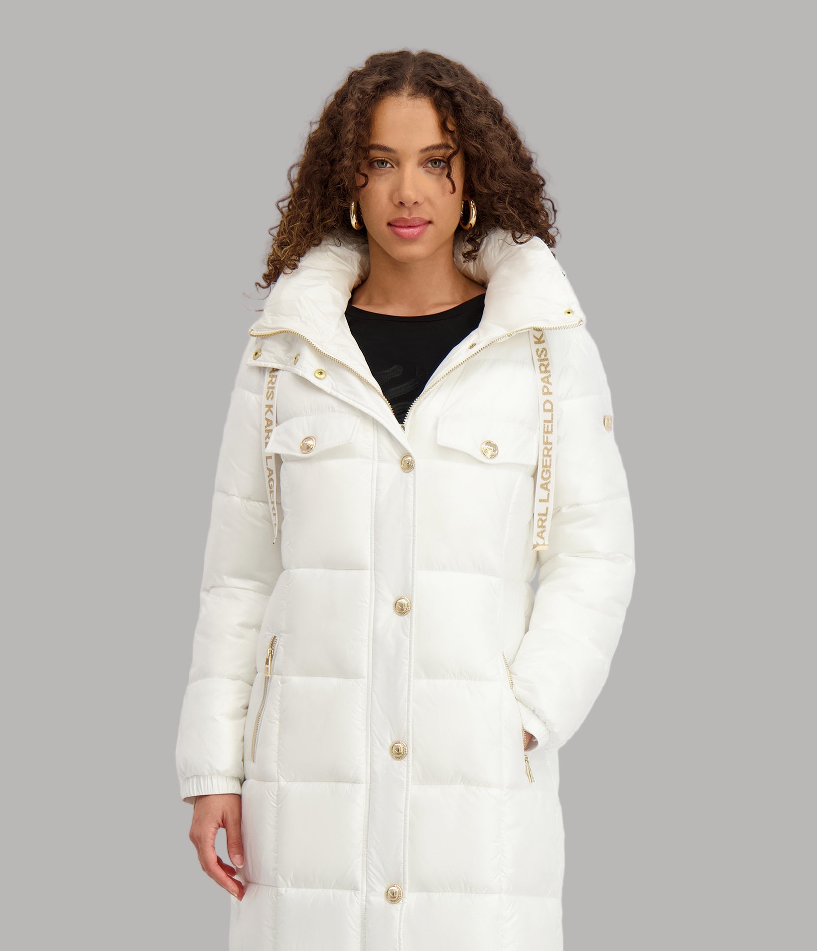 MAXI PUFFER WITH KL BUTTONS VIEW 5