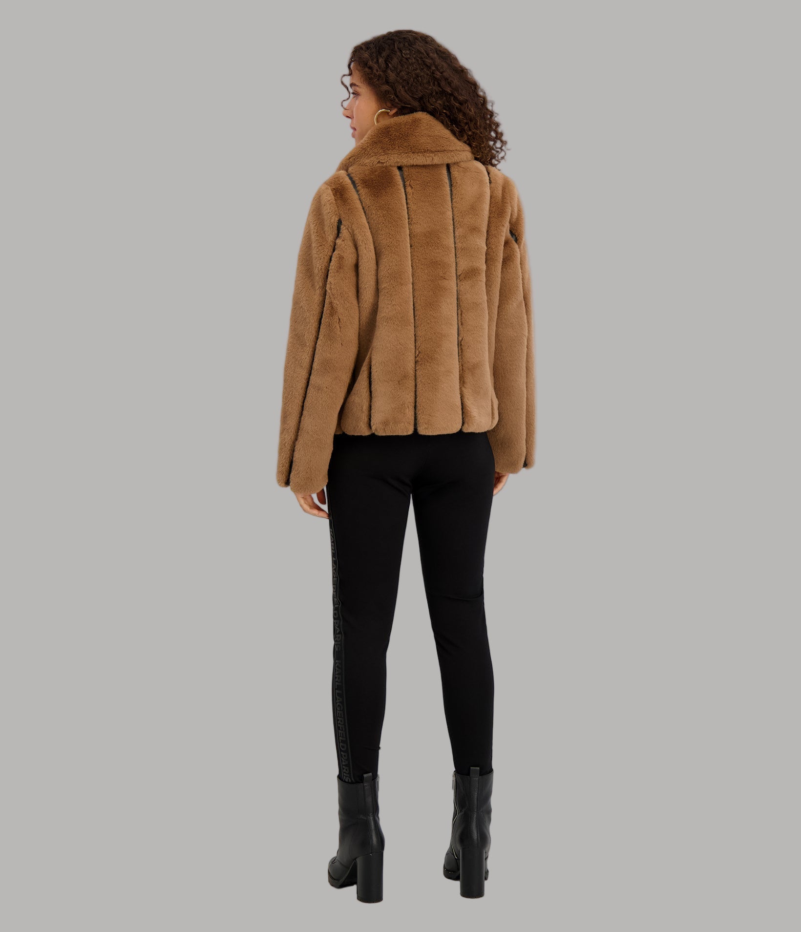 Cropped Faux Mink Jacket | Outerwear | Karl Lagerfeld Paris