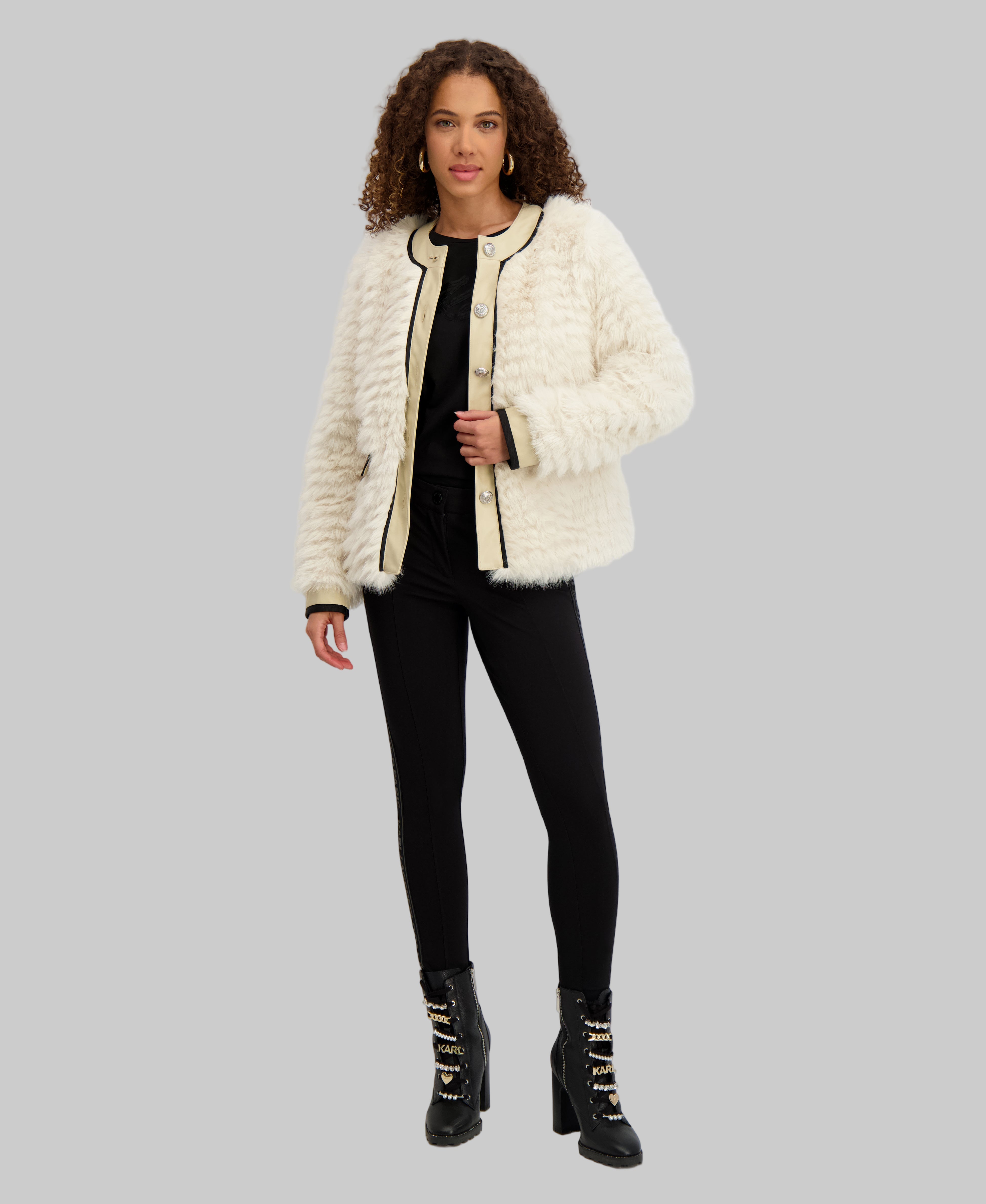 FAUX FUR CARDIGAN JACKET VIEW 5 | Women's Clothing Sale