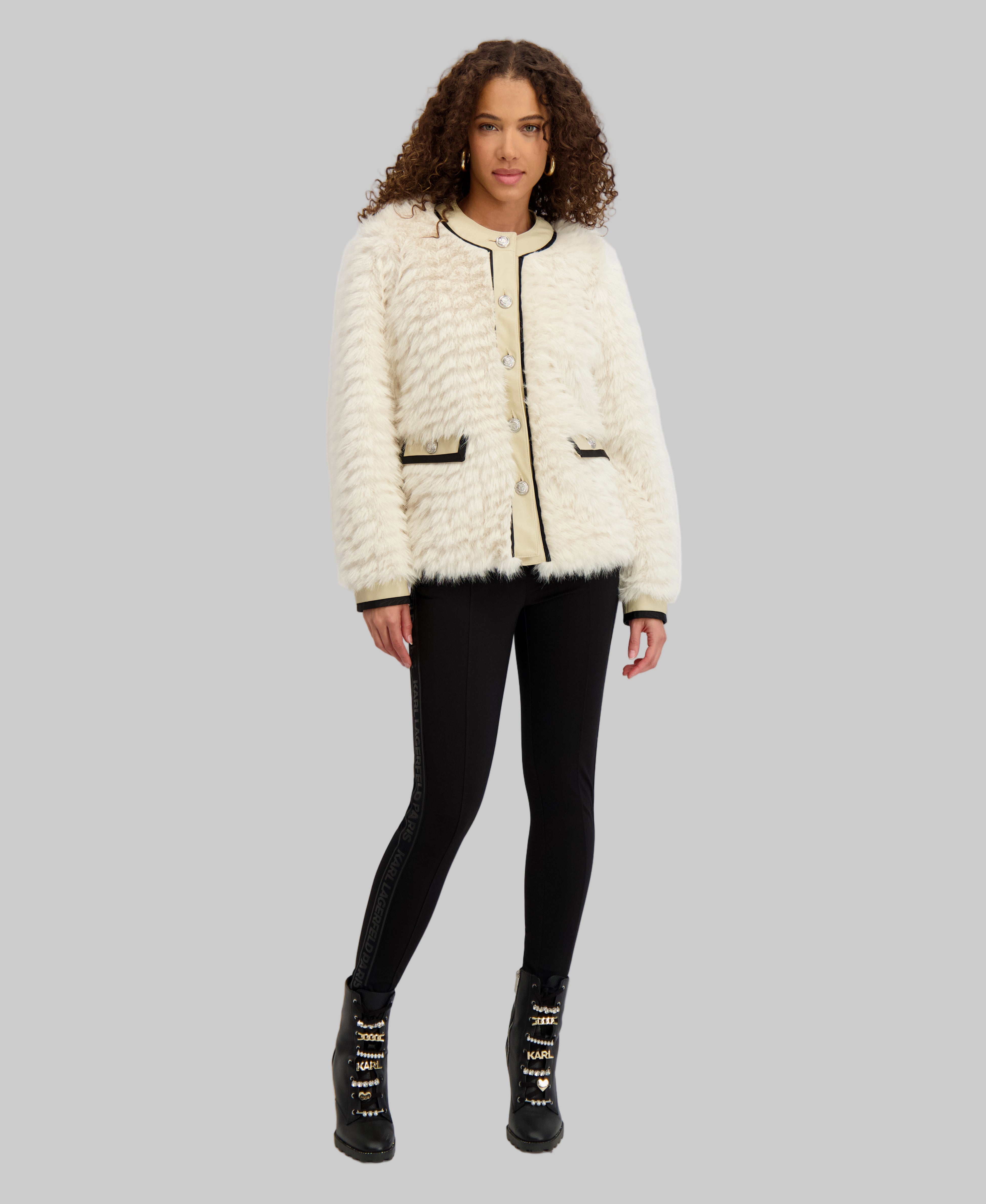FAUX FUR CARDIGAN JACKET VIEW 6 | Women's Clothing Sale