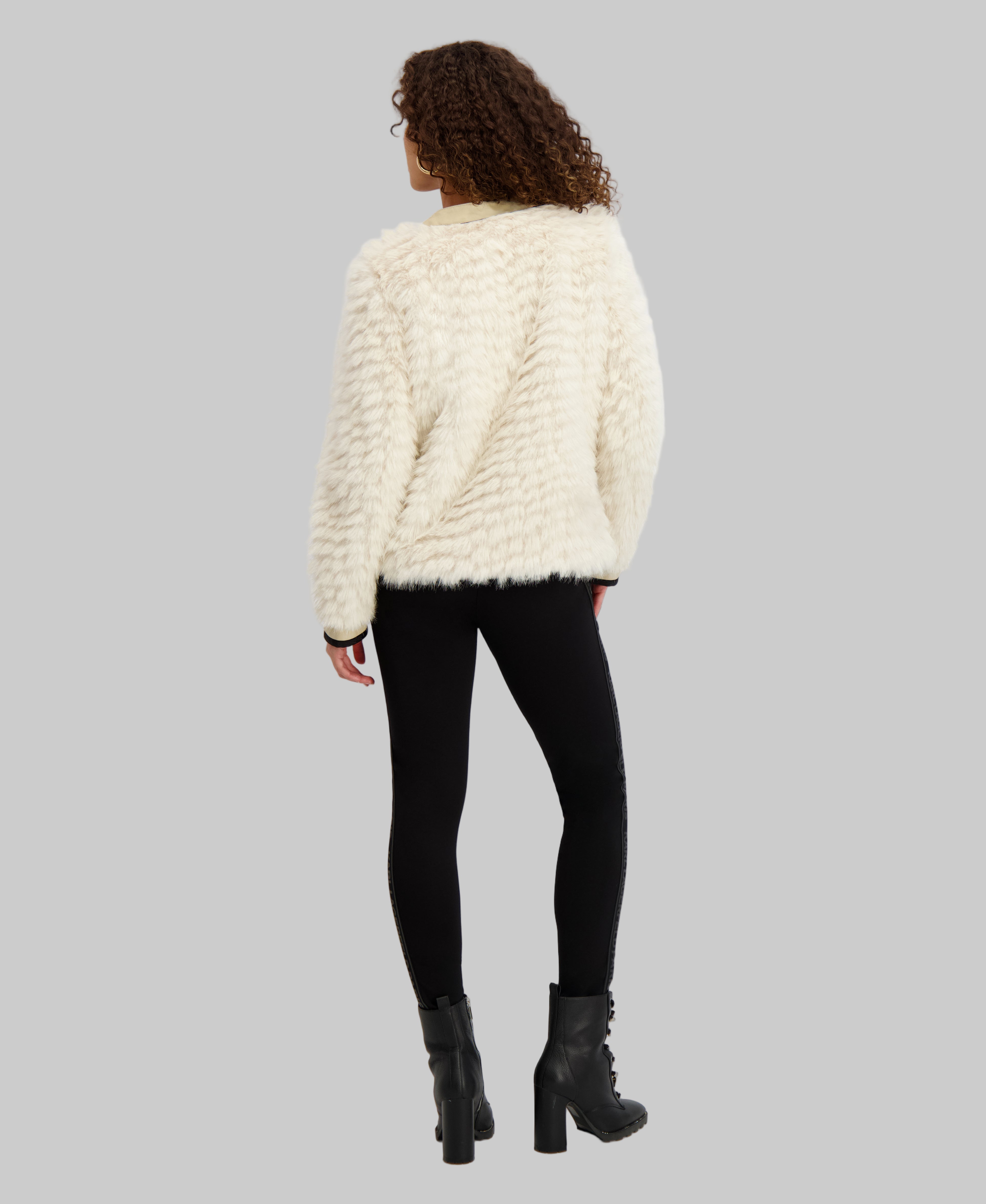 FAUX FUR CARDIGAN JACKET View 2 | Women's Clothing Sale