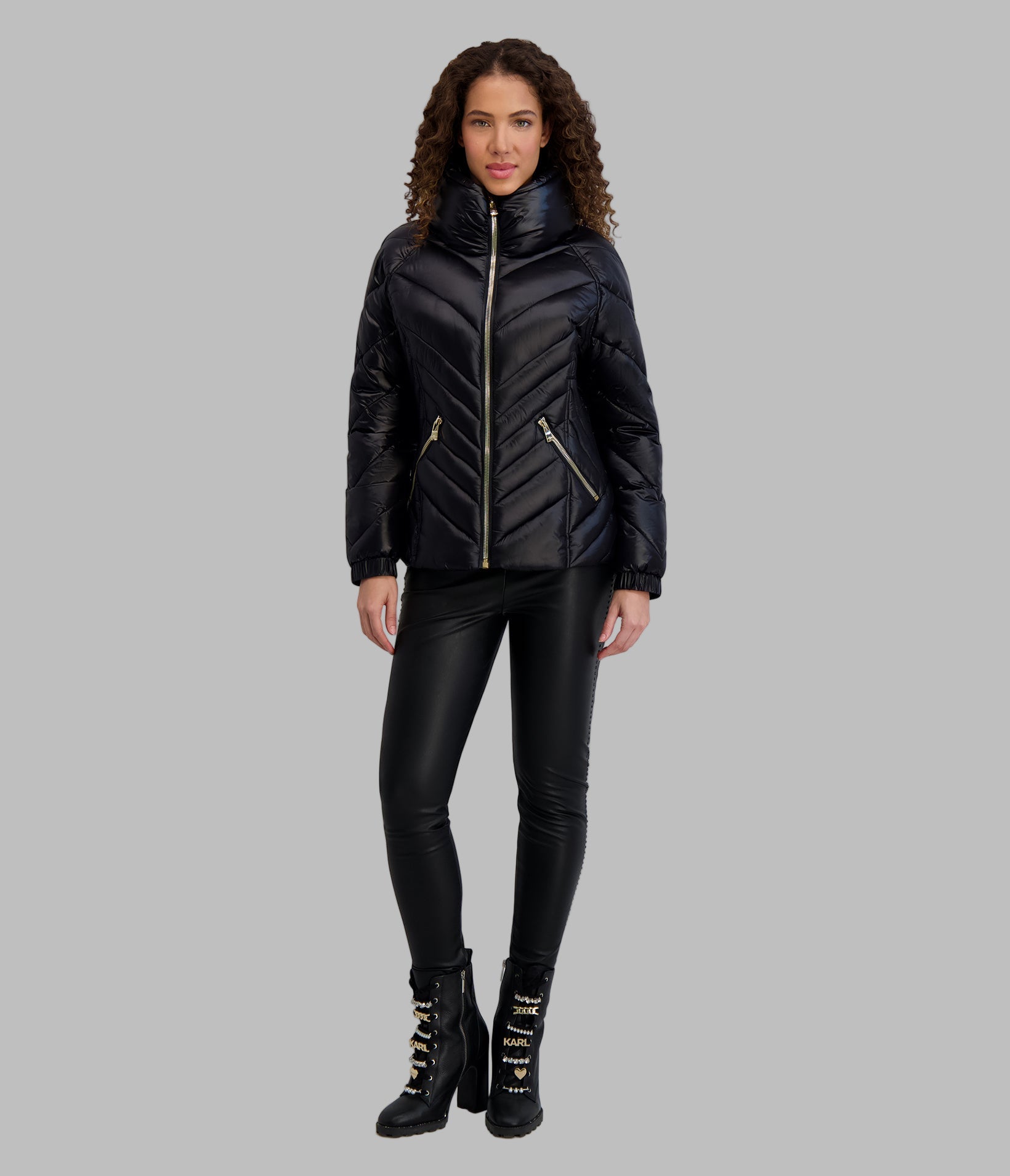 PILLOW COLLAR PUFFER JACKET VIEW 6 | Women's Clothing Sale