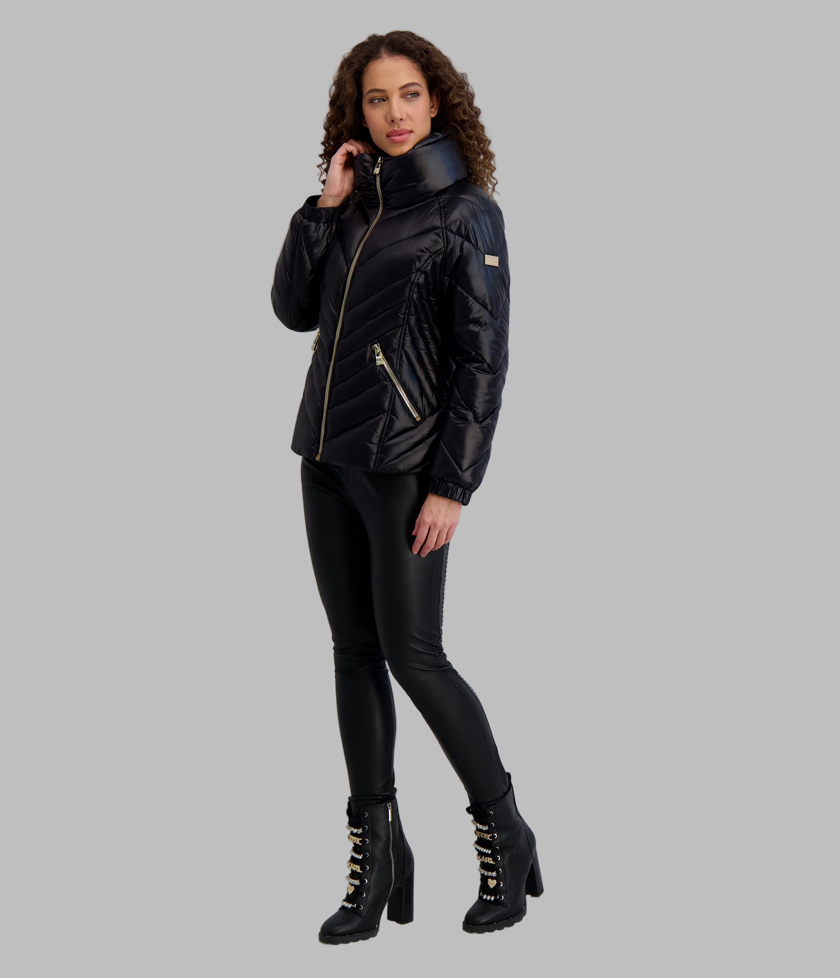 PILLOW COLLAR PUFFER JACKET VIEW 3 | Women's Clothing Sale