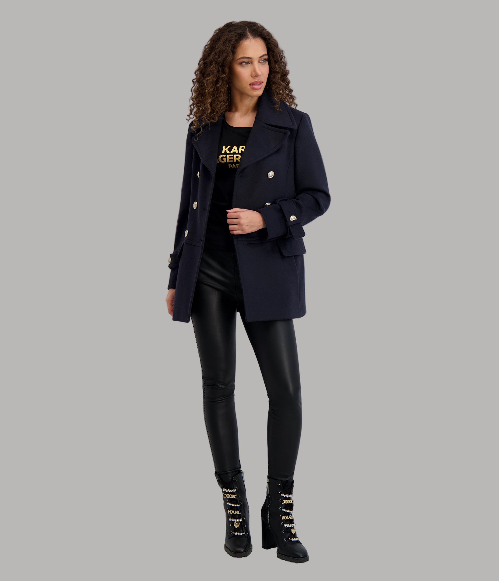 DOUBLE BREASTED PEA COAT VIEW 5