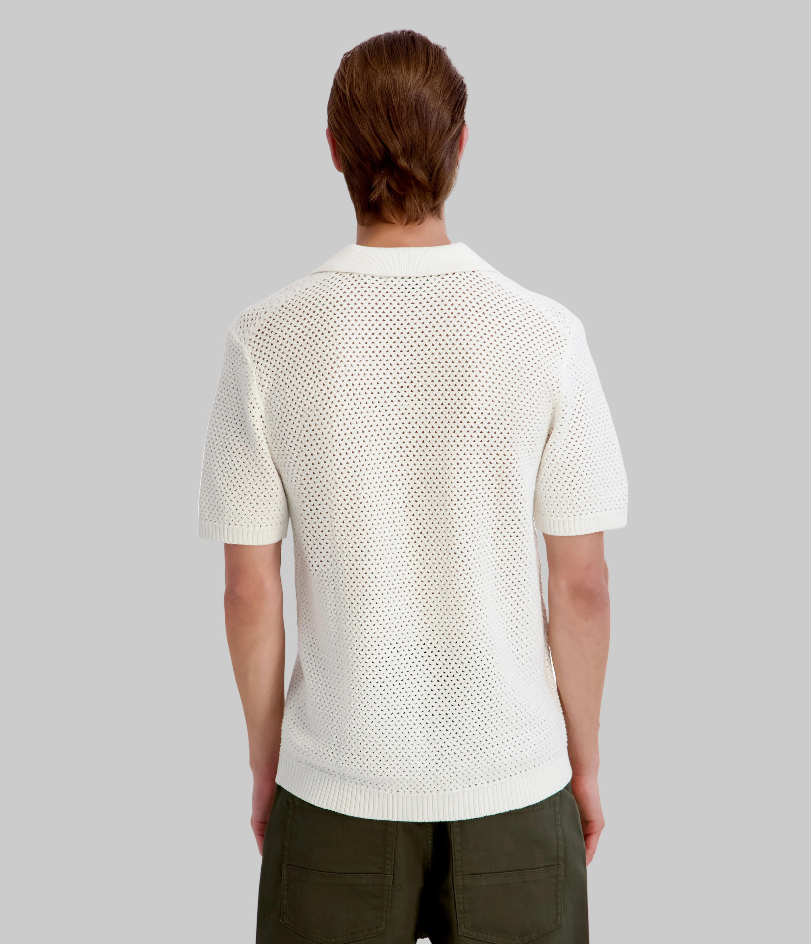 OPEN WEAVE JOHNNY COLLAR POLO View 2 | KLP Promo Event