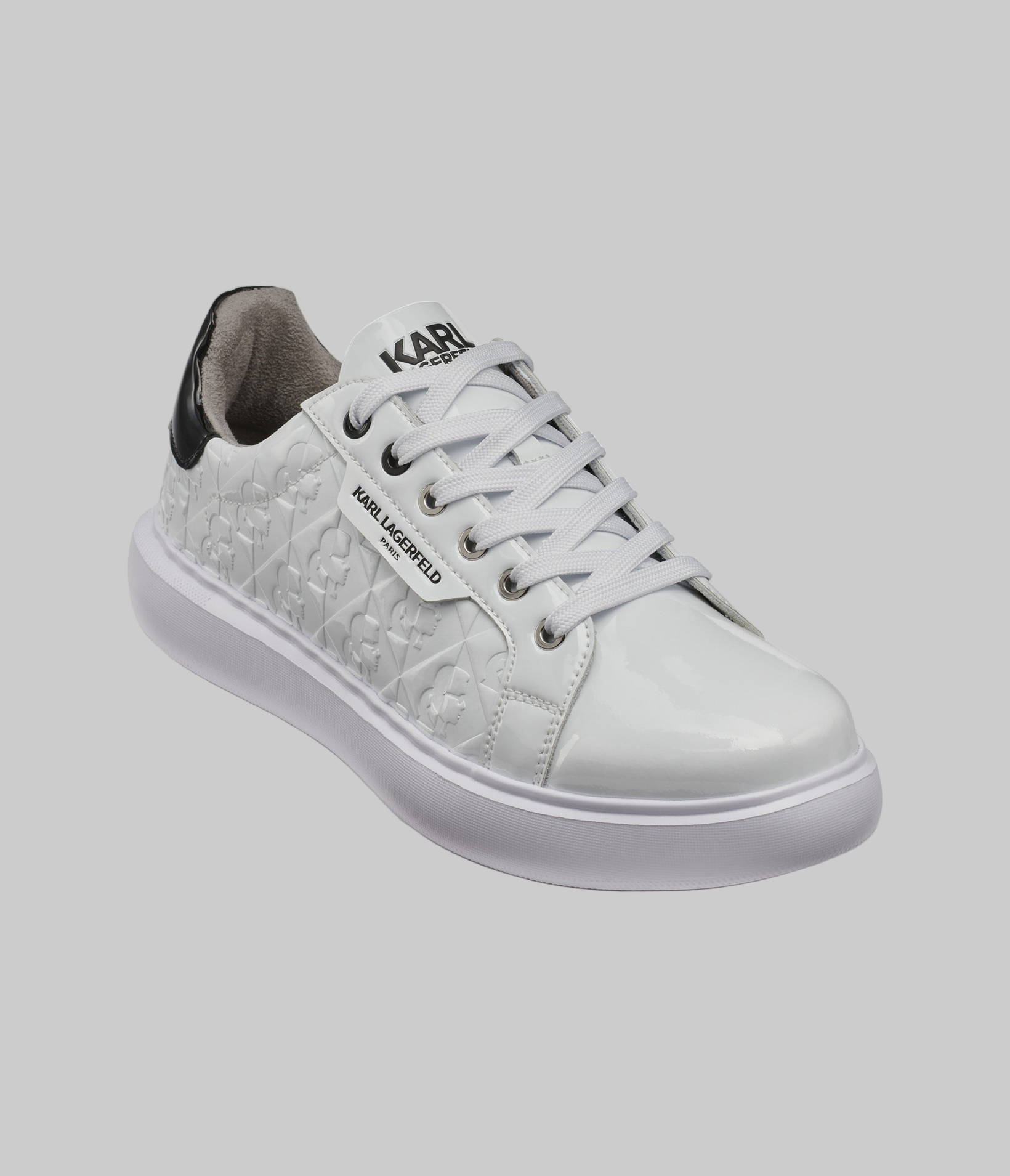 PATENT SNEAKER WITH SIDE 3D KARL HEAD View 2 | Men's Holiday Collection