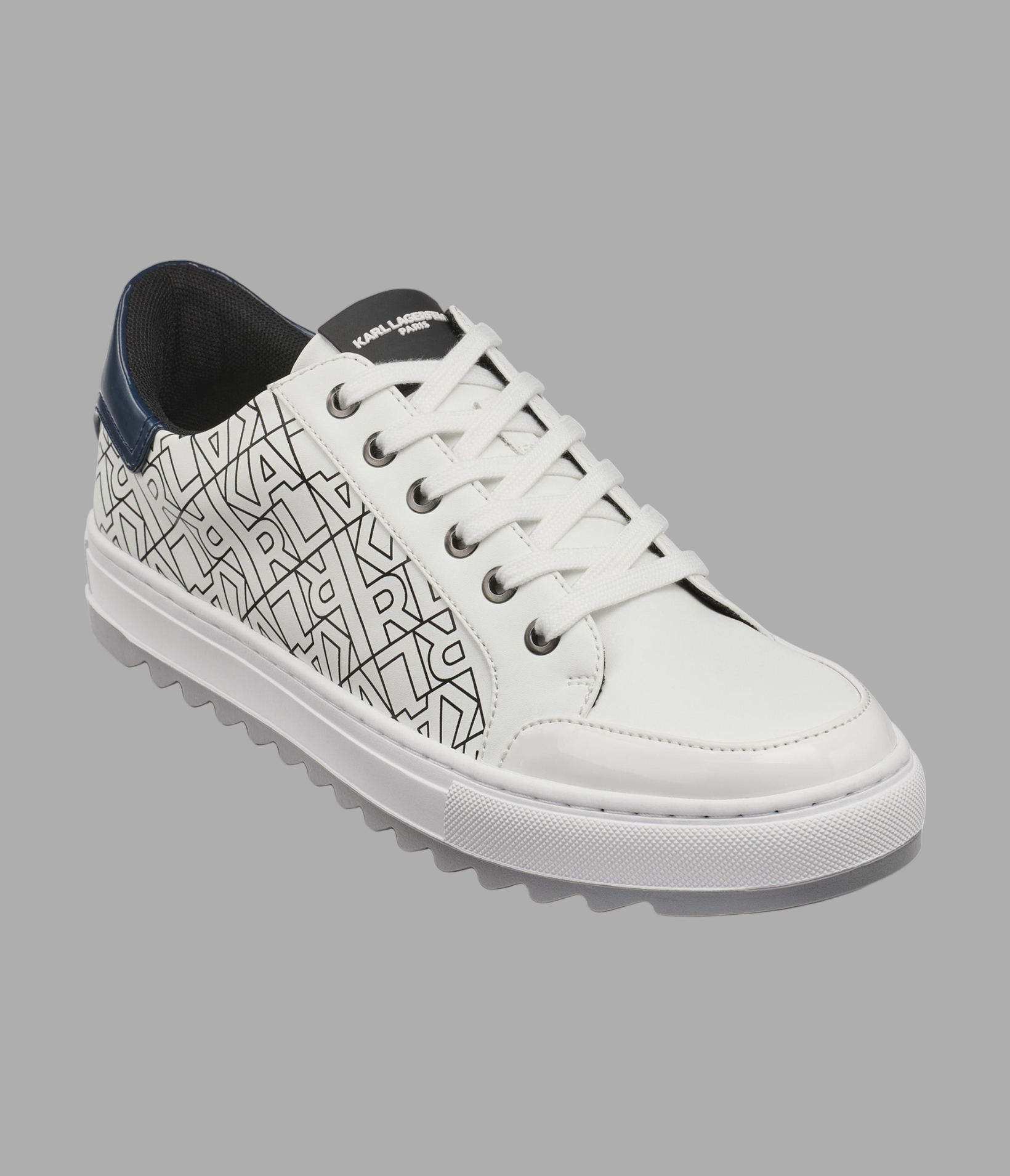 LEATHER SNEAKER WITH PATENT DETAILING AND SIDE LOGO View 2 | Men's Holiday Collection