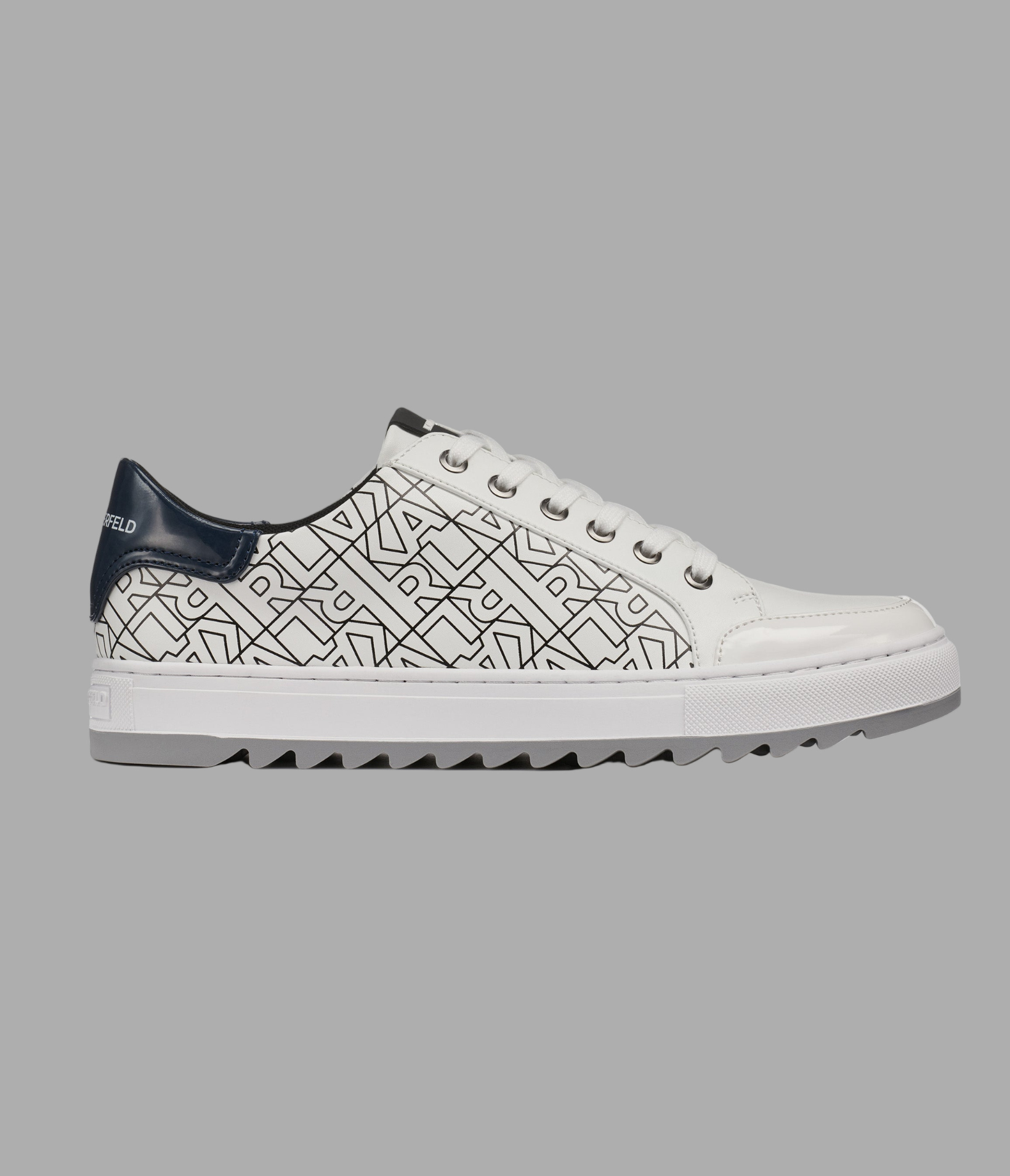 LEATHER SNEAKER WITH PATENT DETAILING AND SIDE LOGO View 1 | Men's Holiday Collection