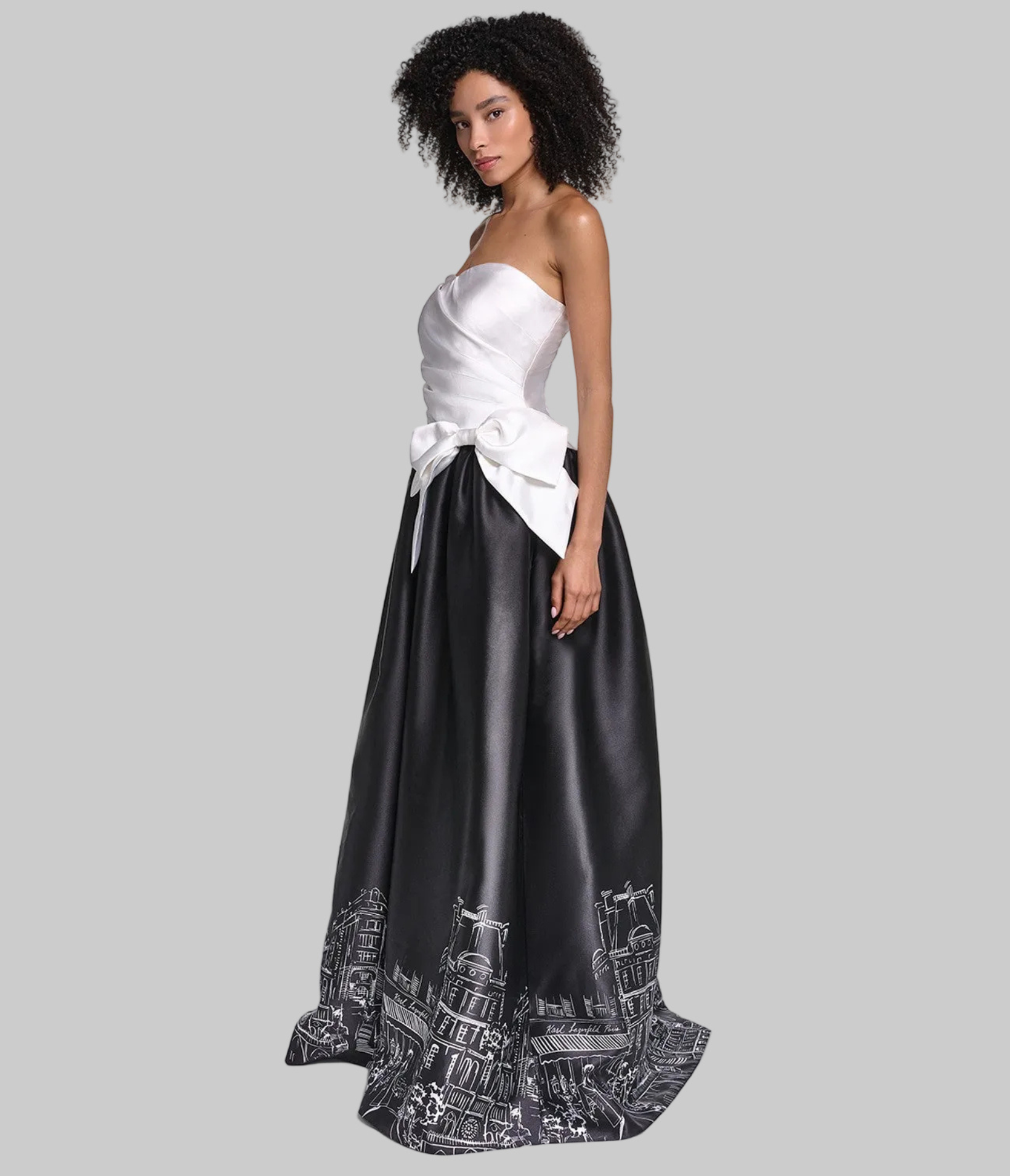 STRAPLESS DRAPED MIKADO BALL GOWN VIEW 3 | Online Exclusive