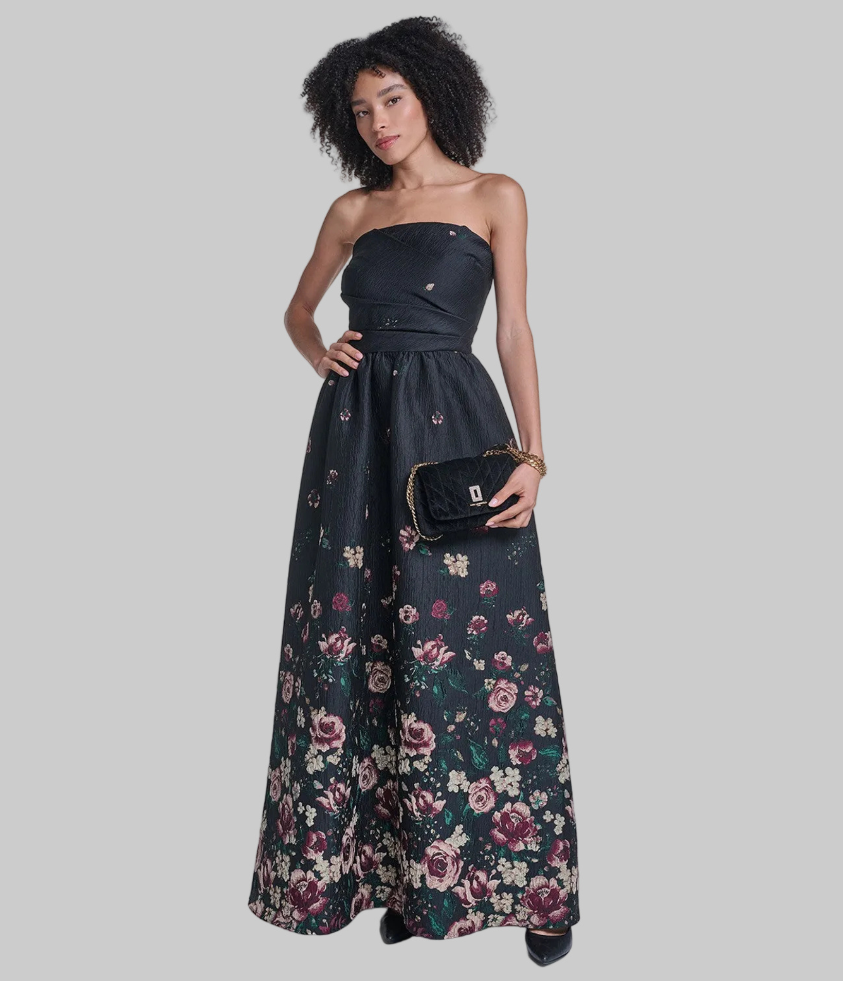 STRAPLESS FILS COUPE BALL GOWN  WITH POCKETS VIEW 5