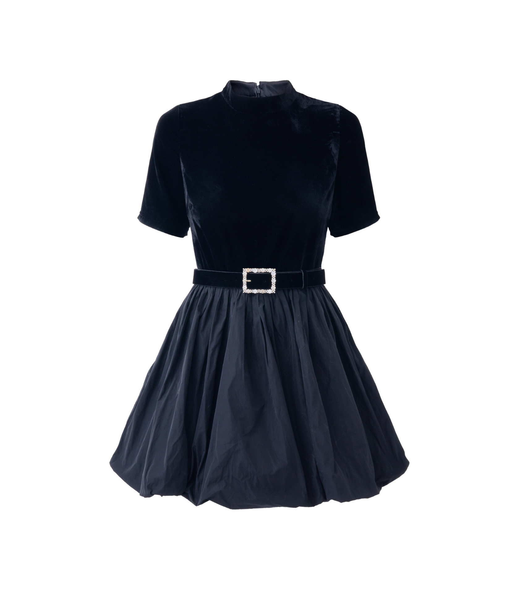 VELVET BELTED MINI DRESS VIEW 2