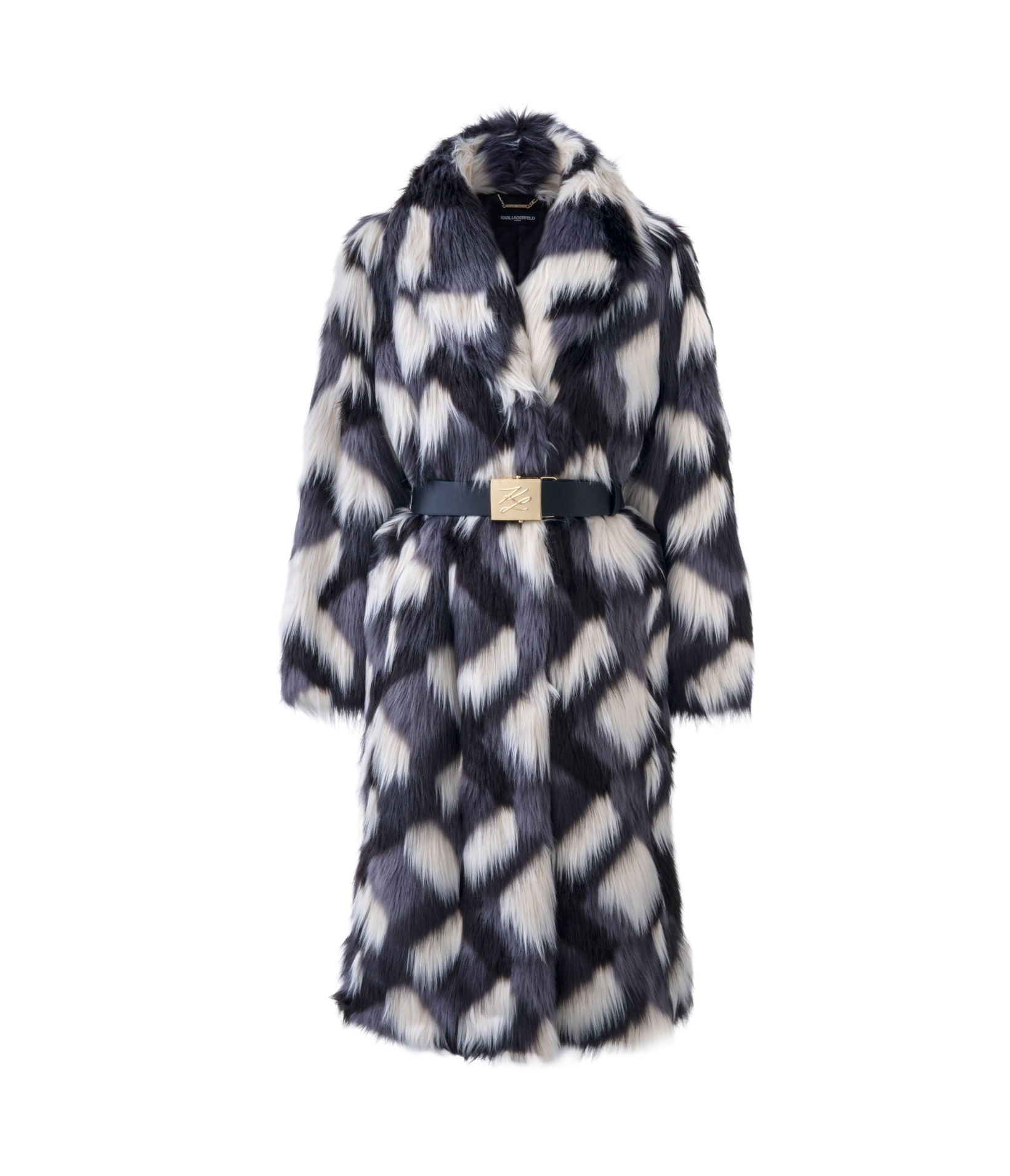 TWO-TONE FAUX FUR MAXI COAT View 2 | New Arrivals