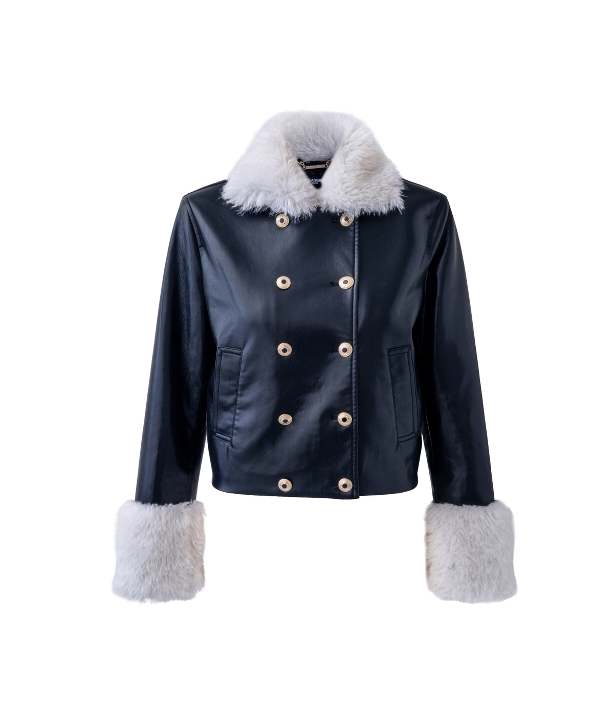 FAUX LEATHER JACKET WITH FAUX FUR TRIM View 2 | New Arrivals