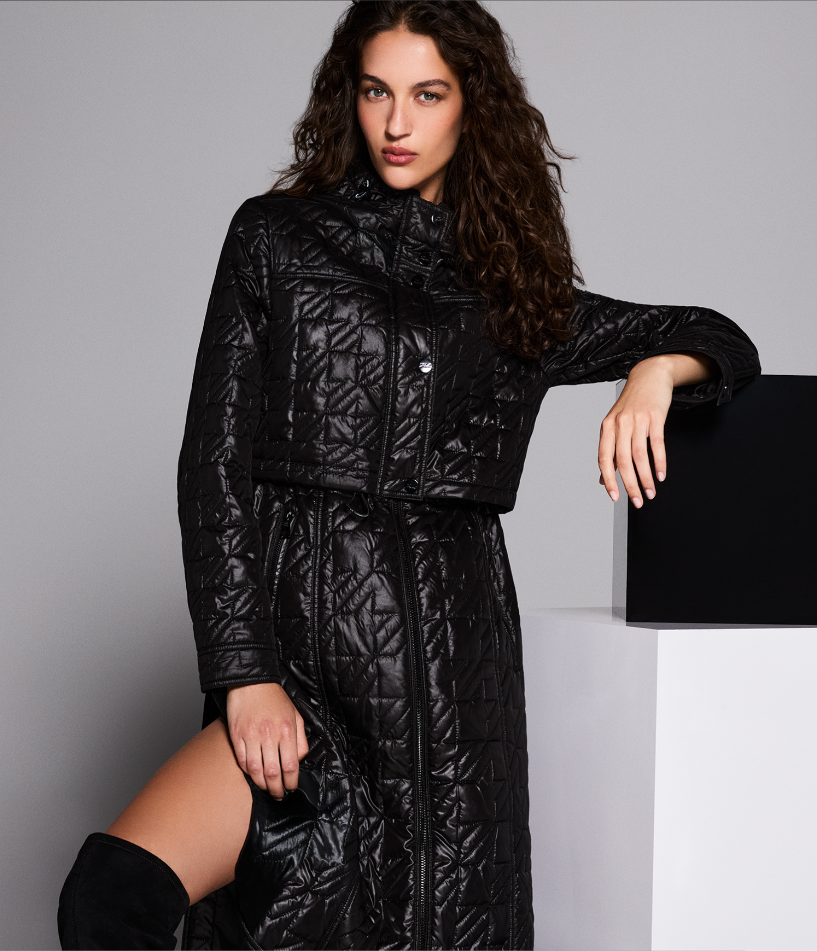 LONG QUILTED PUFFER JACKET View 1 | New Arrivals