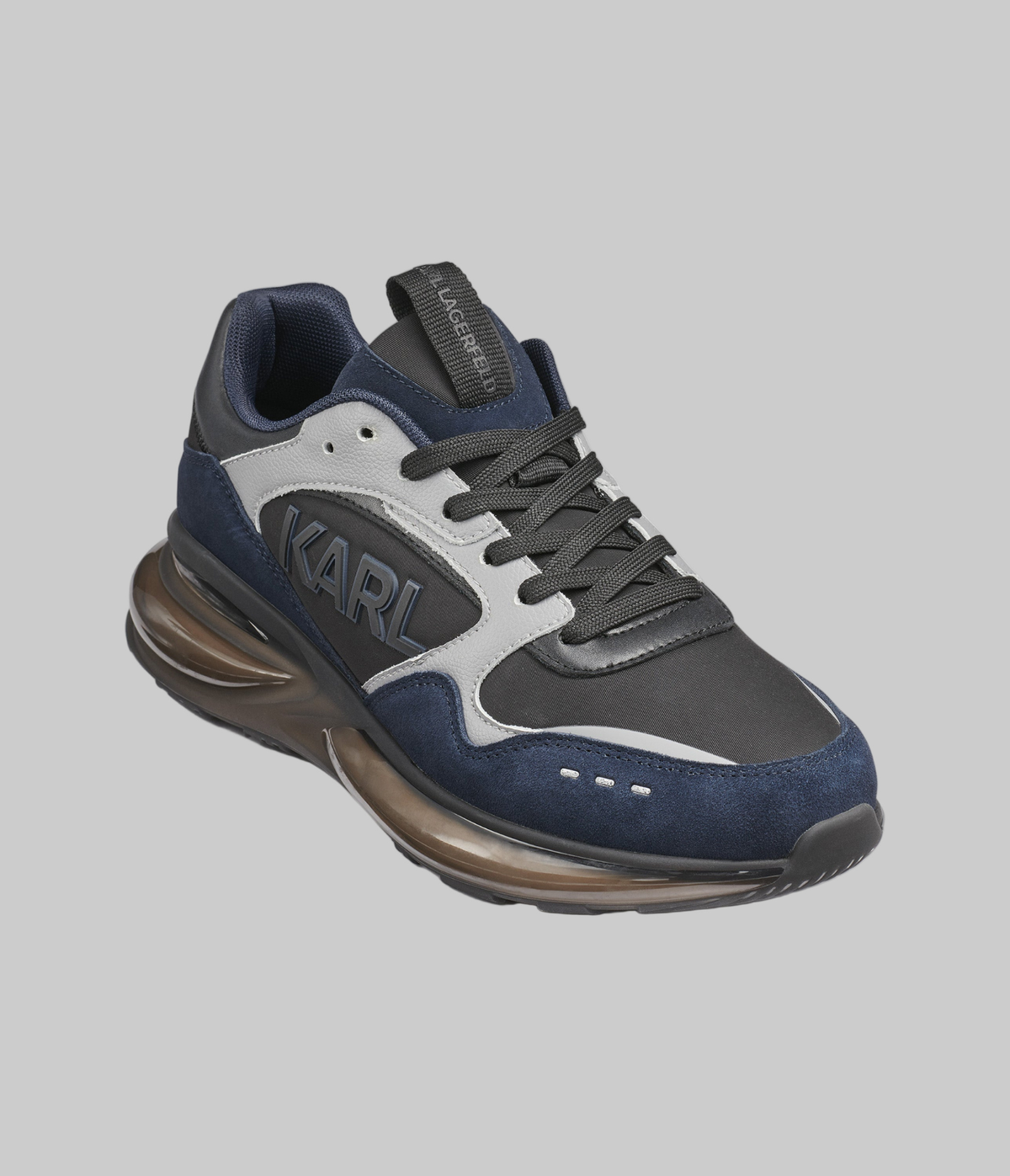 MIXED MEDIA SNEAKER WITH KARL LOGO View 2 | Men's Holiday Collection