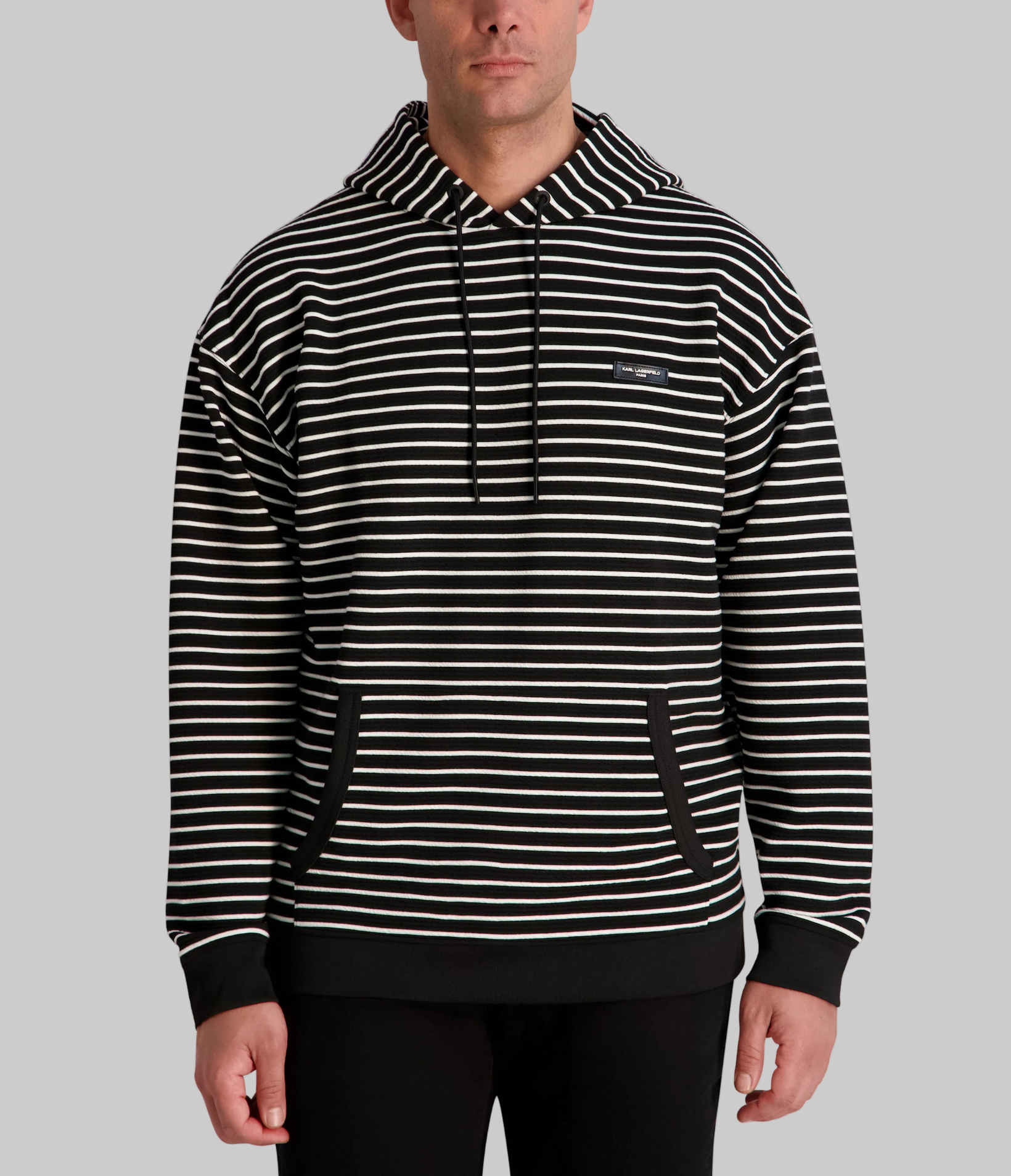 TEXTURED STRIPED HOODIE View 1 | Men's Clothing