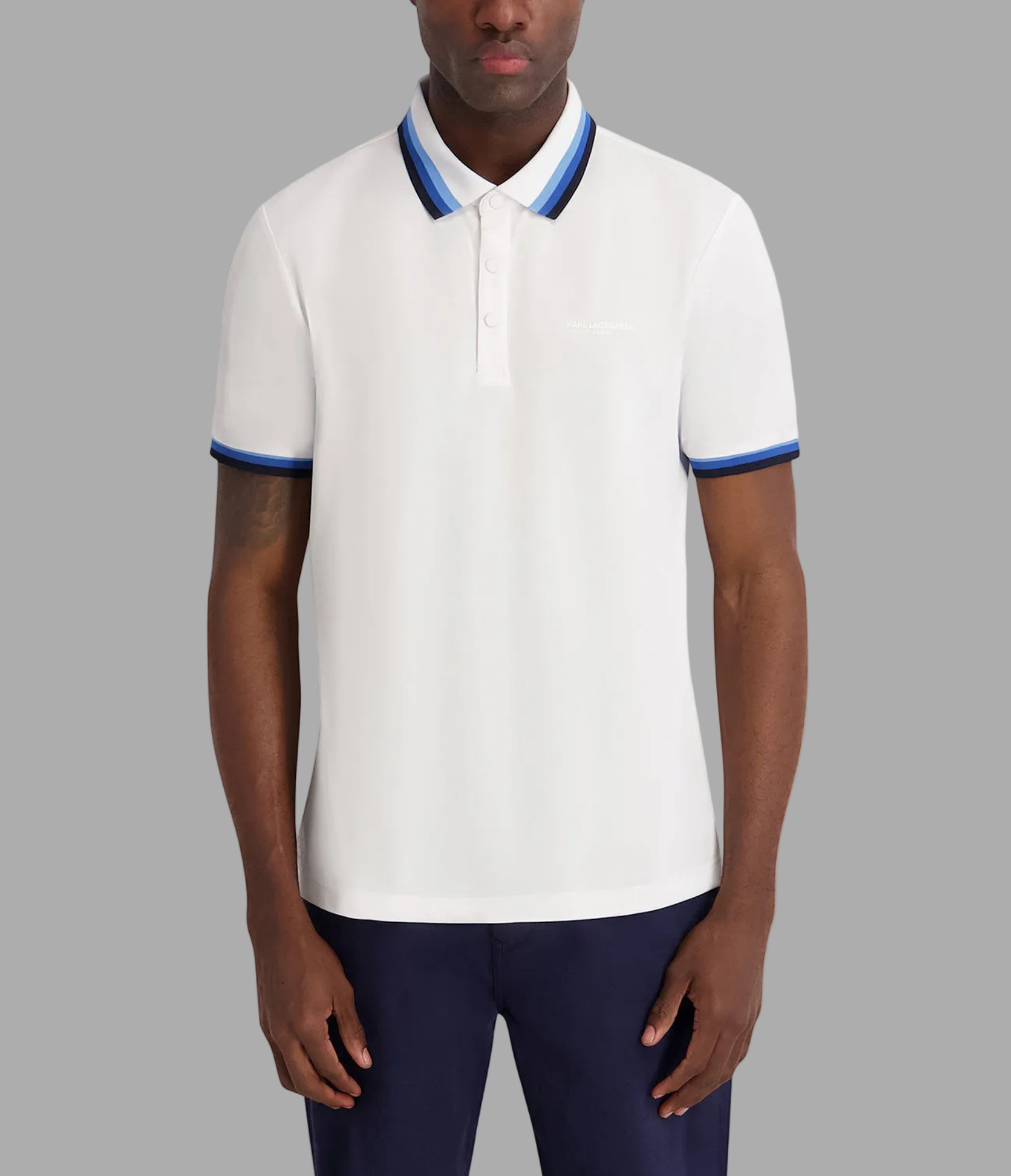 PERFORMANCE POLO WITH OMBRE COLLAR View 1 | Men's Clothing